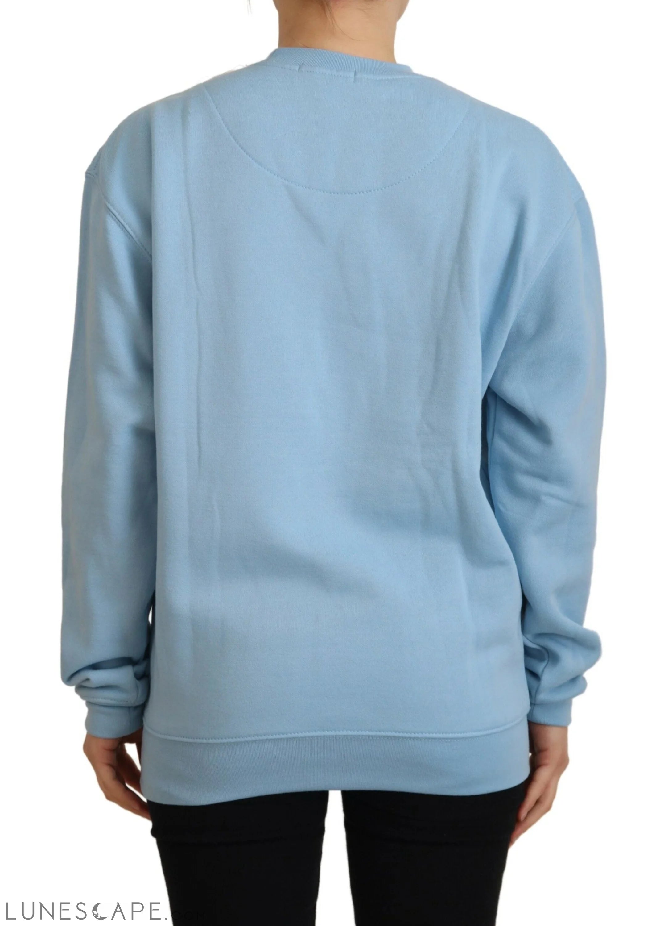 Philippe Model Elegant Light Blue Cotton Pullover Sweater LUNESCAPE