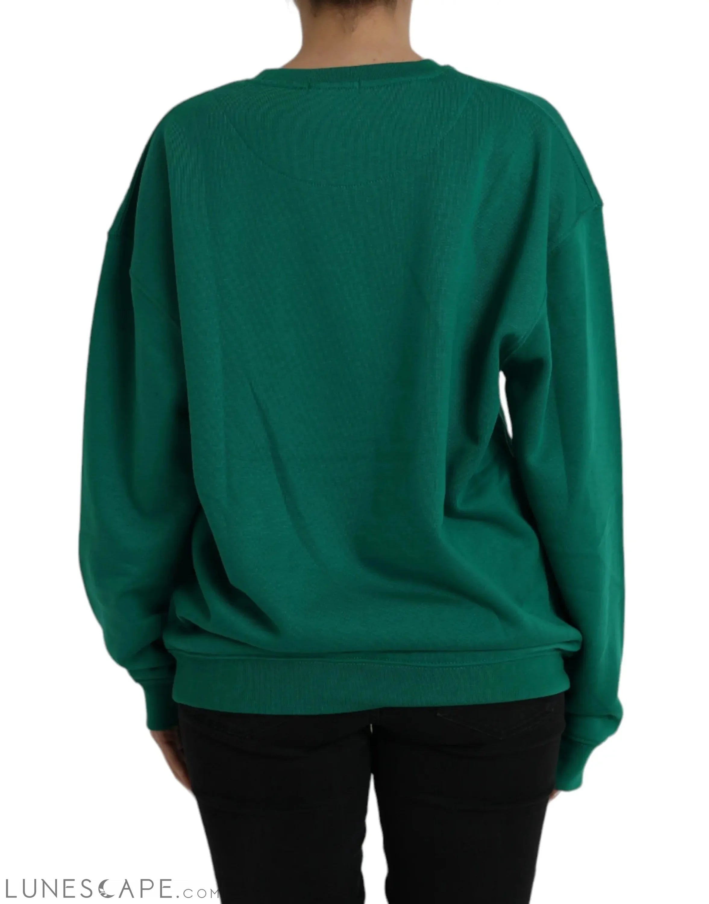 Philippe Model Green Cotton Logo Print Long Sleeves Pullover Sweater LUNESCAPE