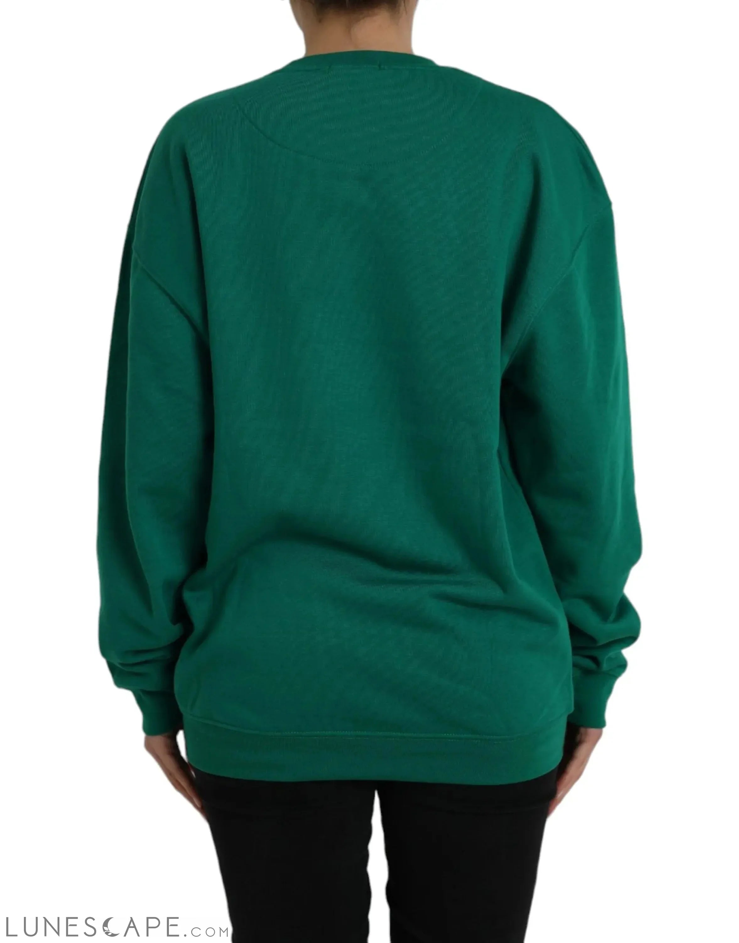 Philippe Model Green Cotton Logo Print Long Sleeves Pullover Sweater LUNESCAPE