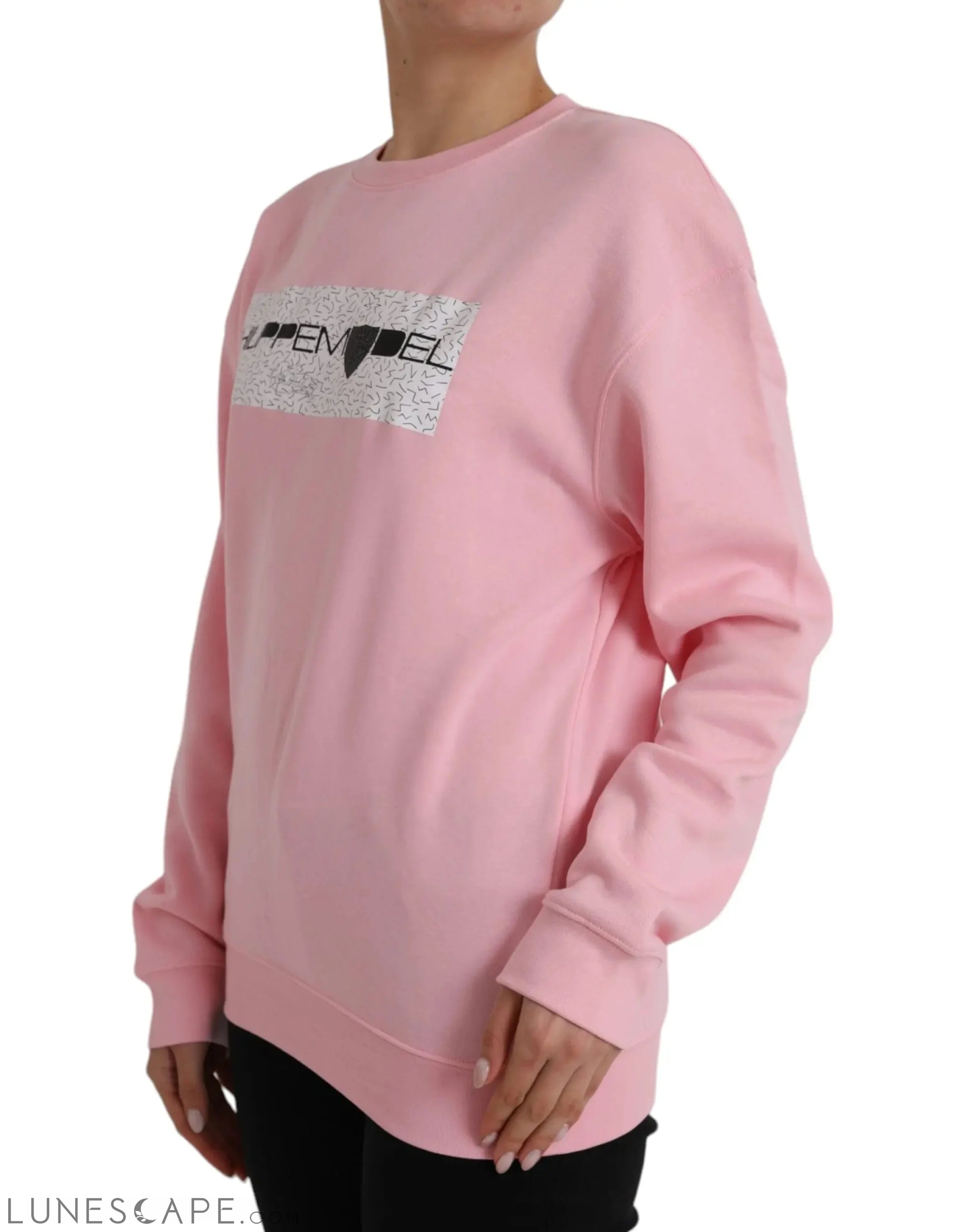 Philippe Model Pink Cotton Logo Long Sleeves Pullover Sweater LUNESCAPE