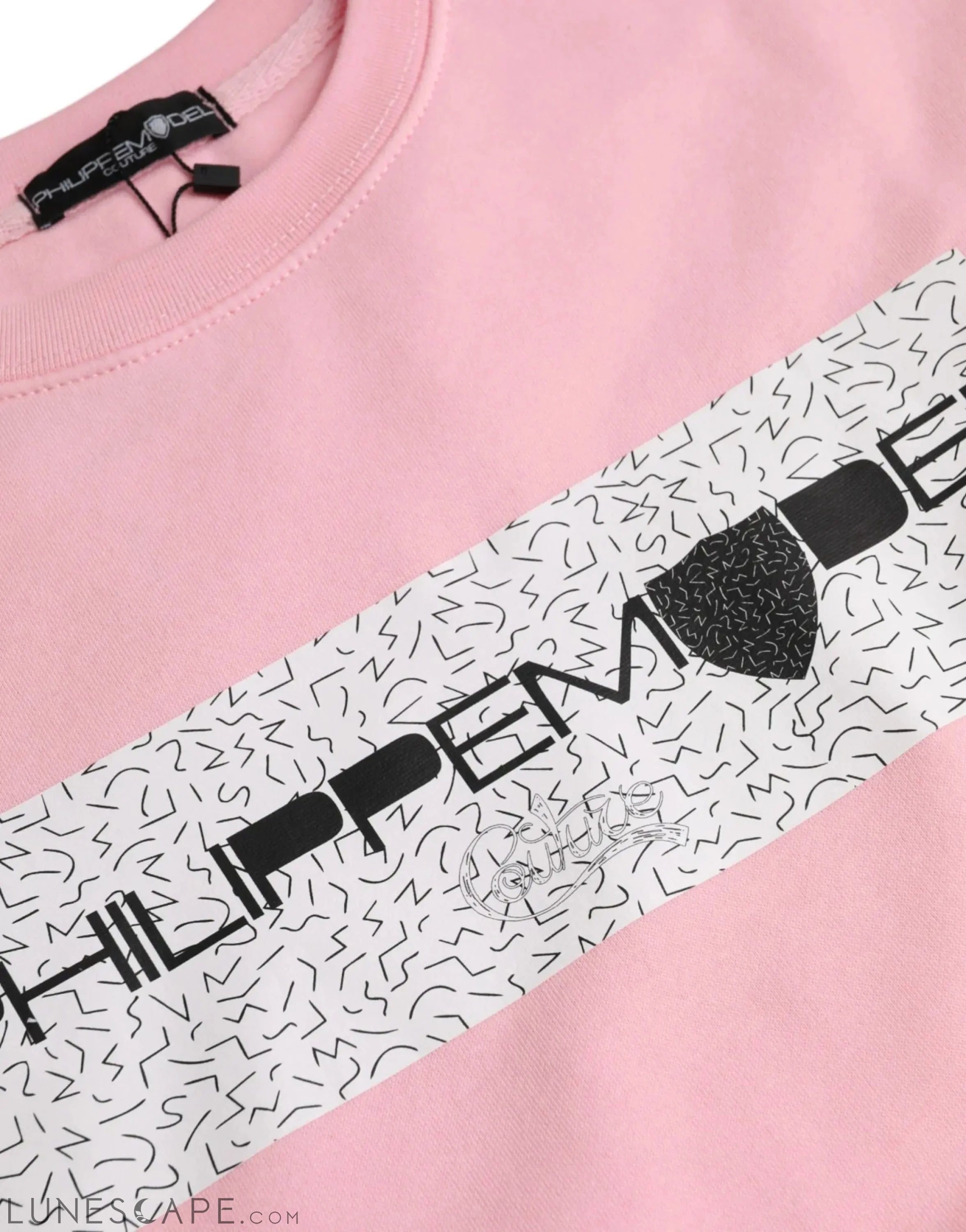 Philippe Model Pink Cotton Logo Long Sleeves Pullover Sweater LUNESCAPE