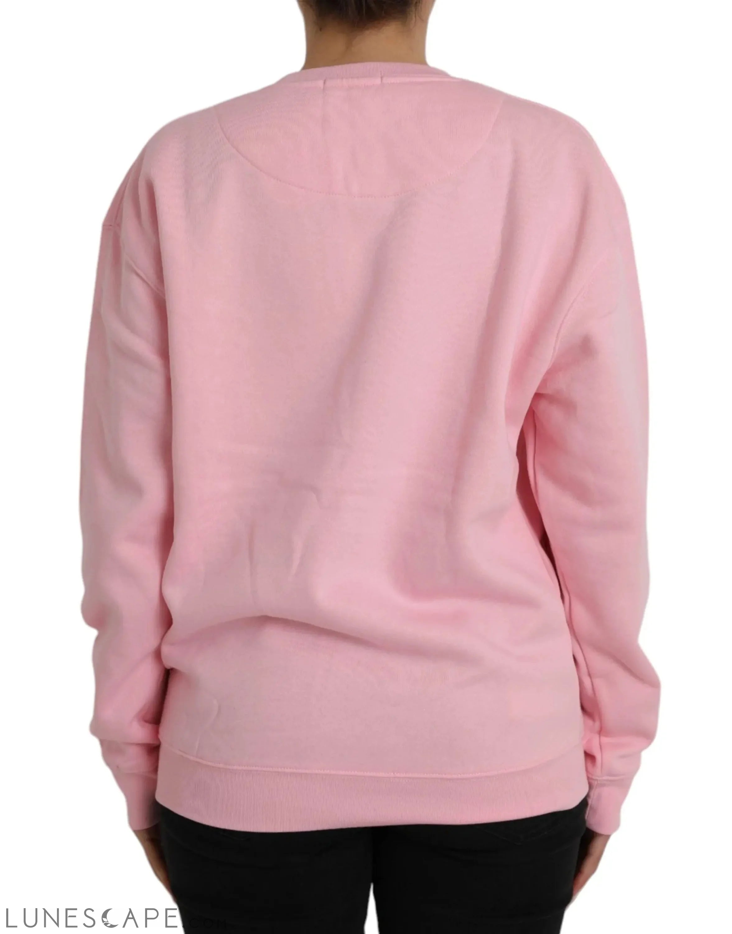 Philippe Model Pink Cotton Logo Long Sleeves Pullover Sweater LUNESCAPE