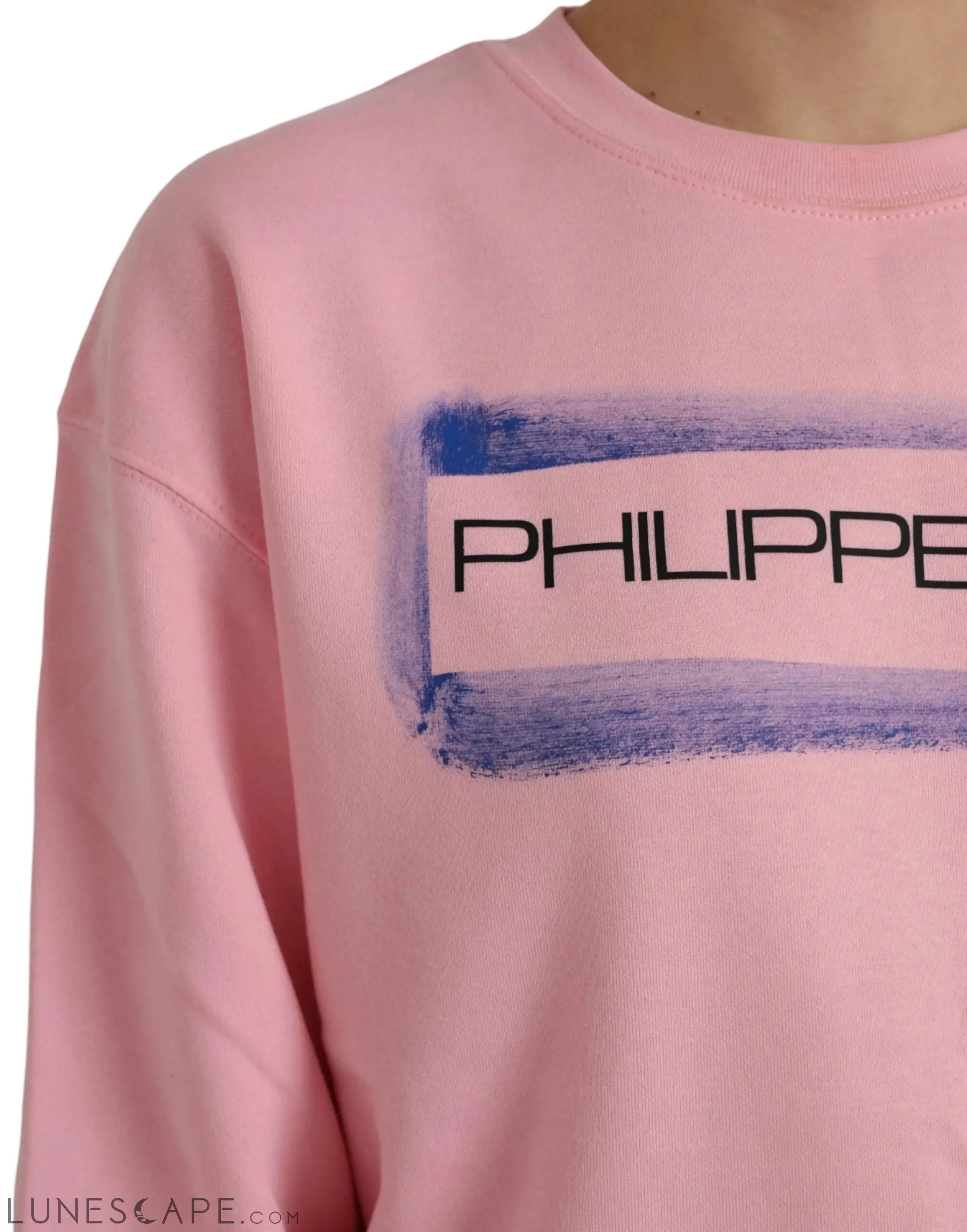 Philippe Model Pink Cotton Logo Print Long Sleeves Pullover Sweater LUNESCAPE