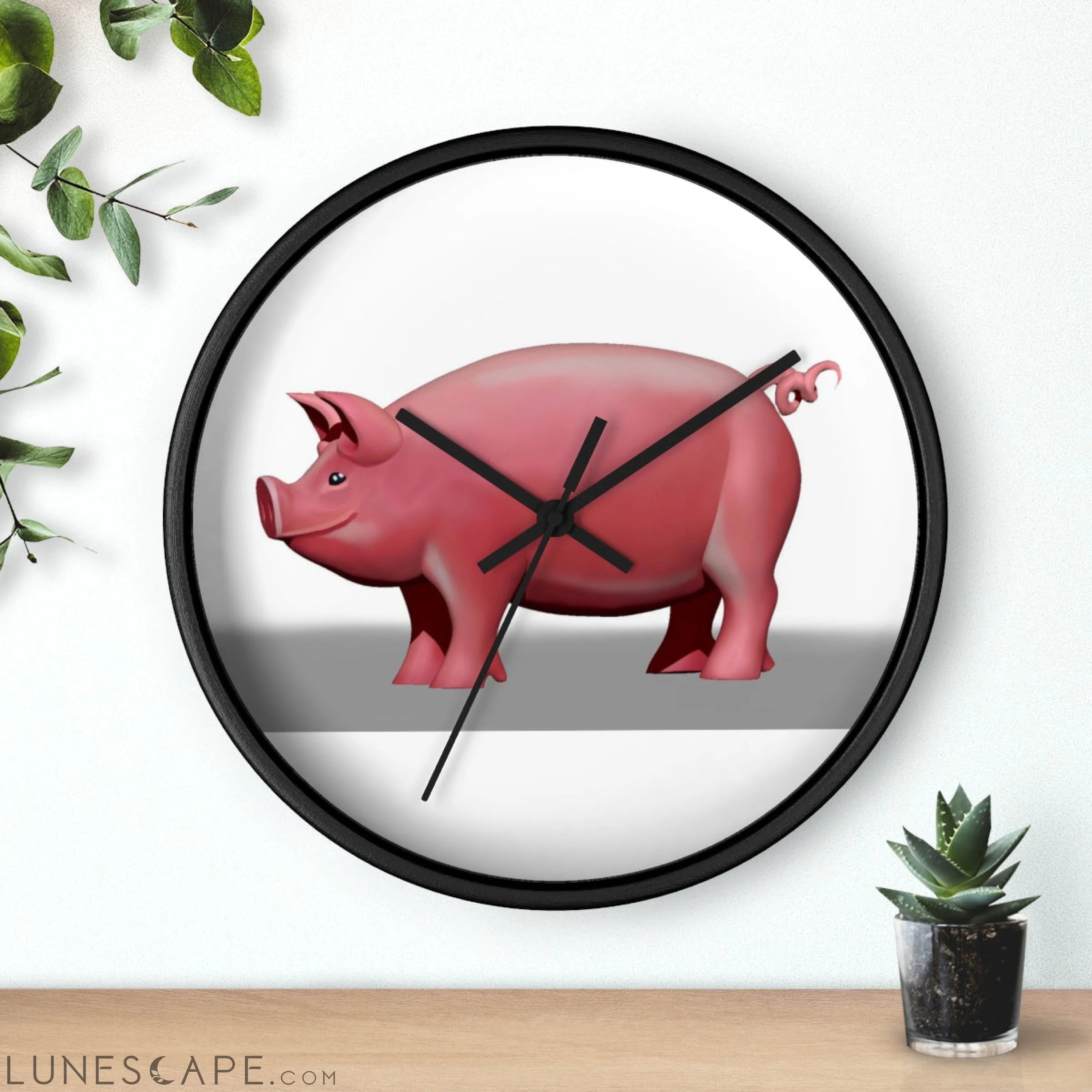 Pig Wall clock LUNESCAPE