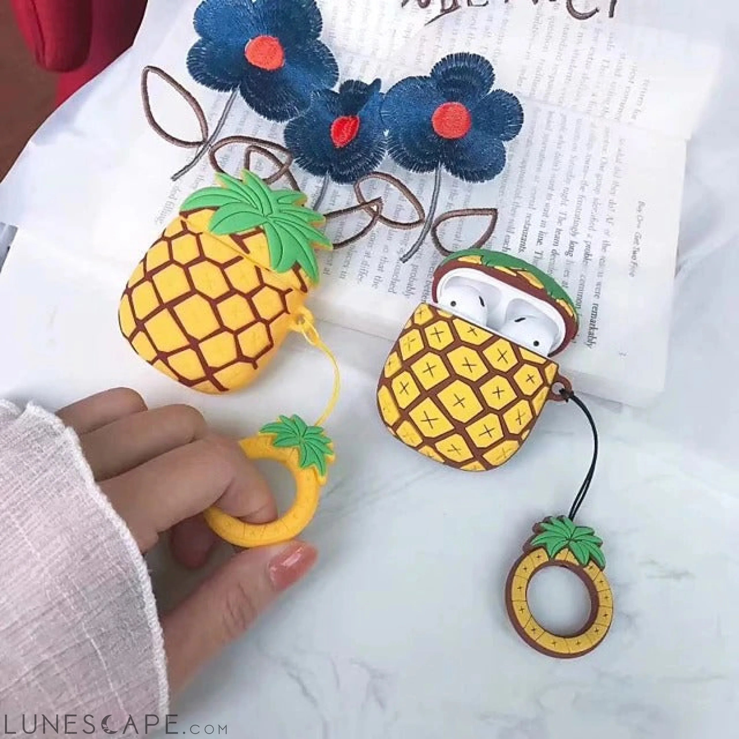 Pineapple AirPods Case Cartoon Protective Cover Soft LUNESCAPE