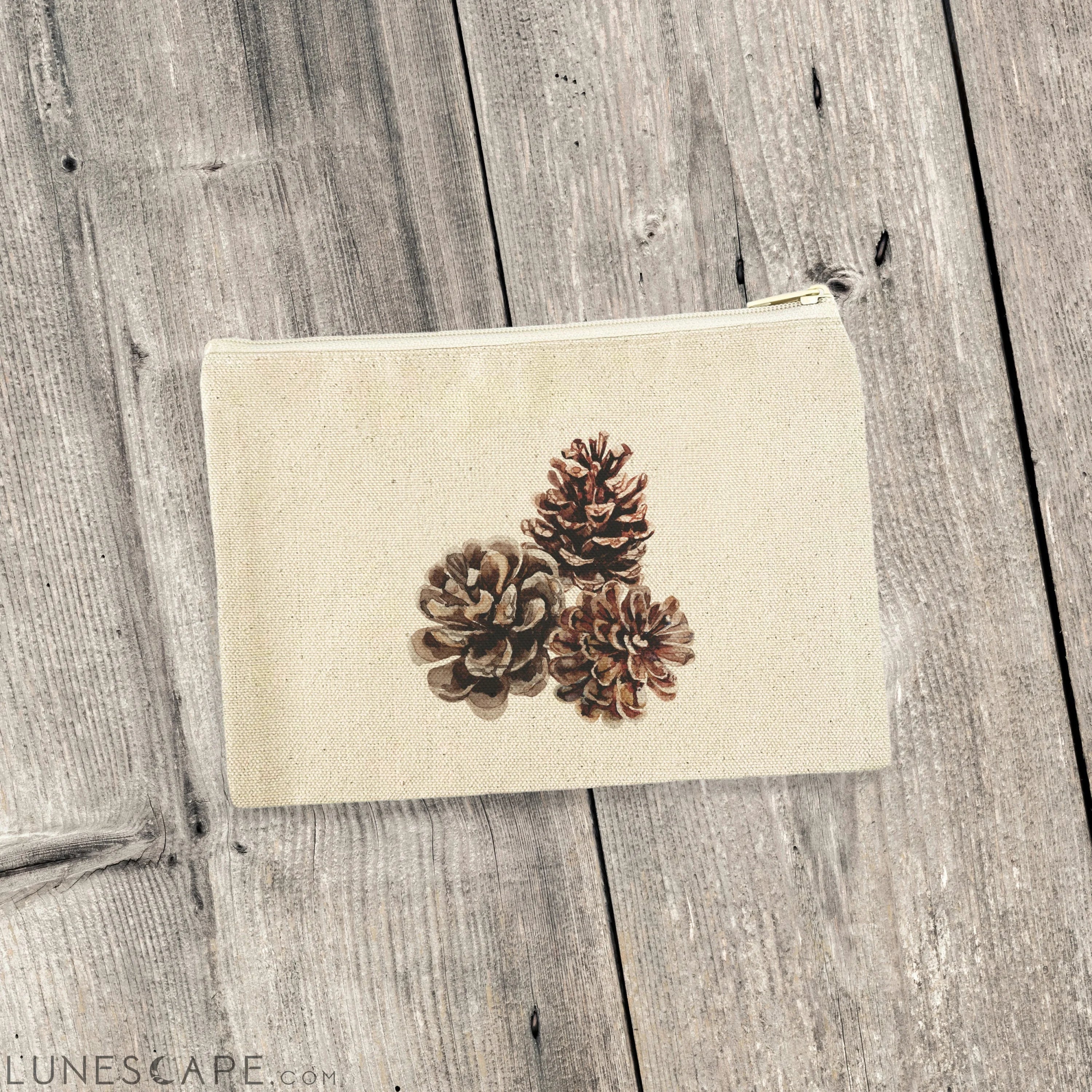 Pinecones - Canvas Zipper Pouch LUNESCAPE