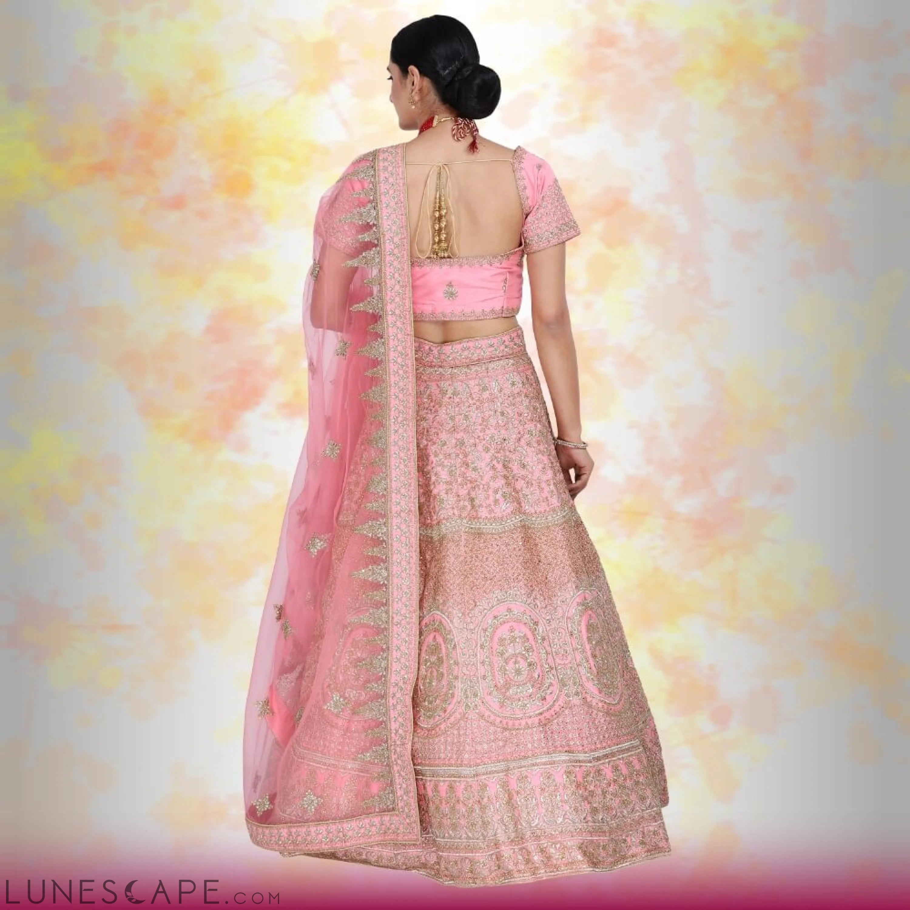 Pink Bridal Lehenga for Wedding LUNESCAPE