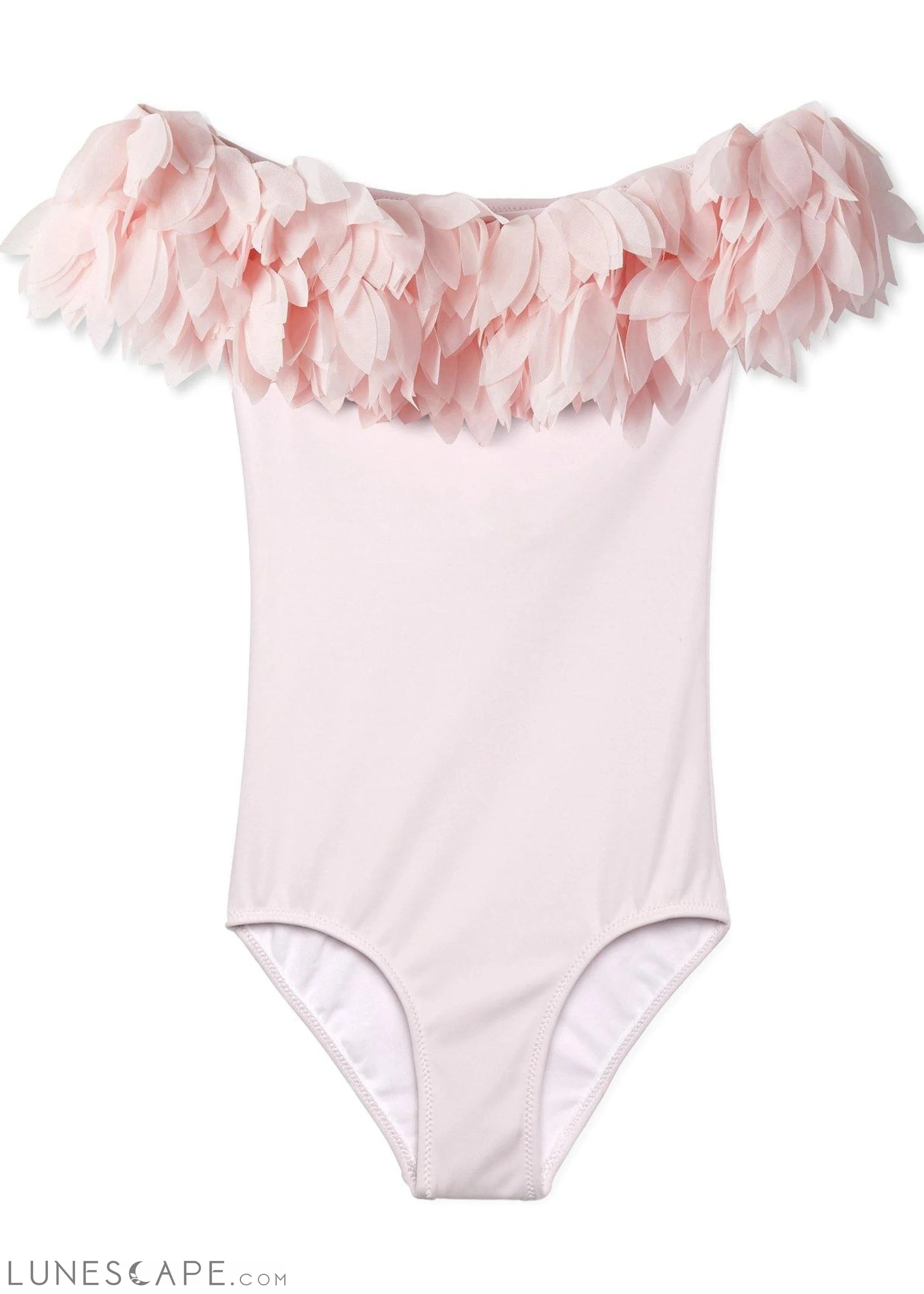 Pink Draped Swimsuit with Petals LUNESCAPE