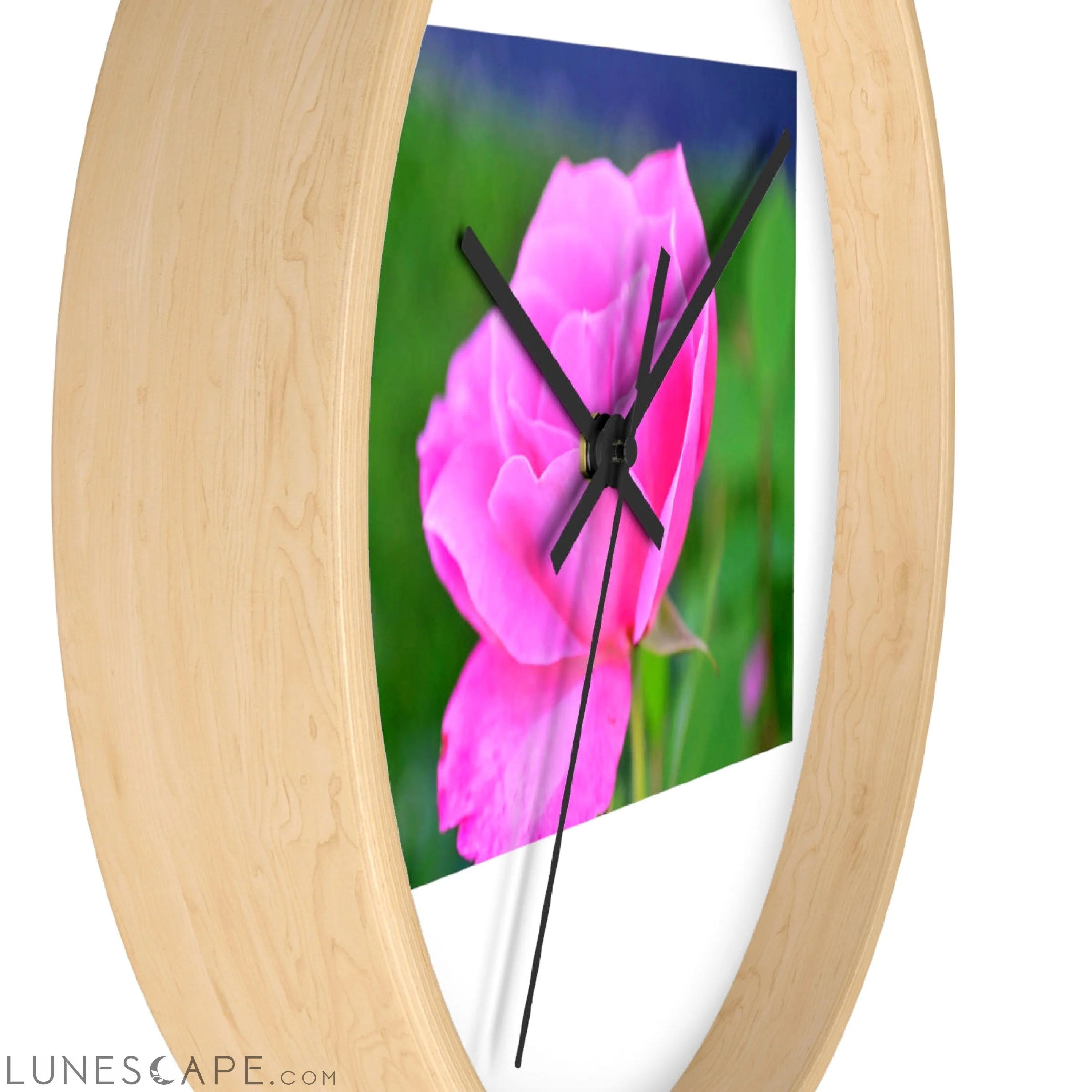 Pink Flower Wall clock LUNESCAPE