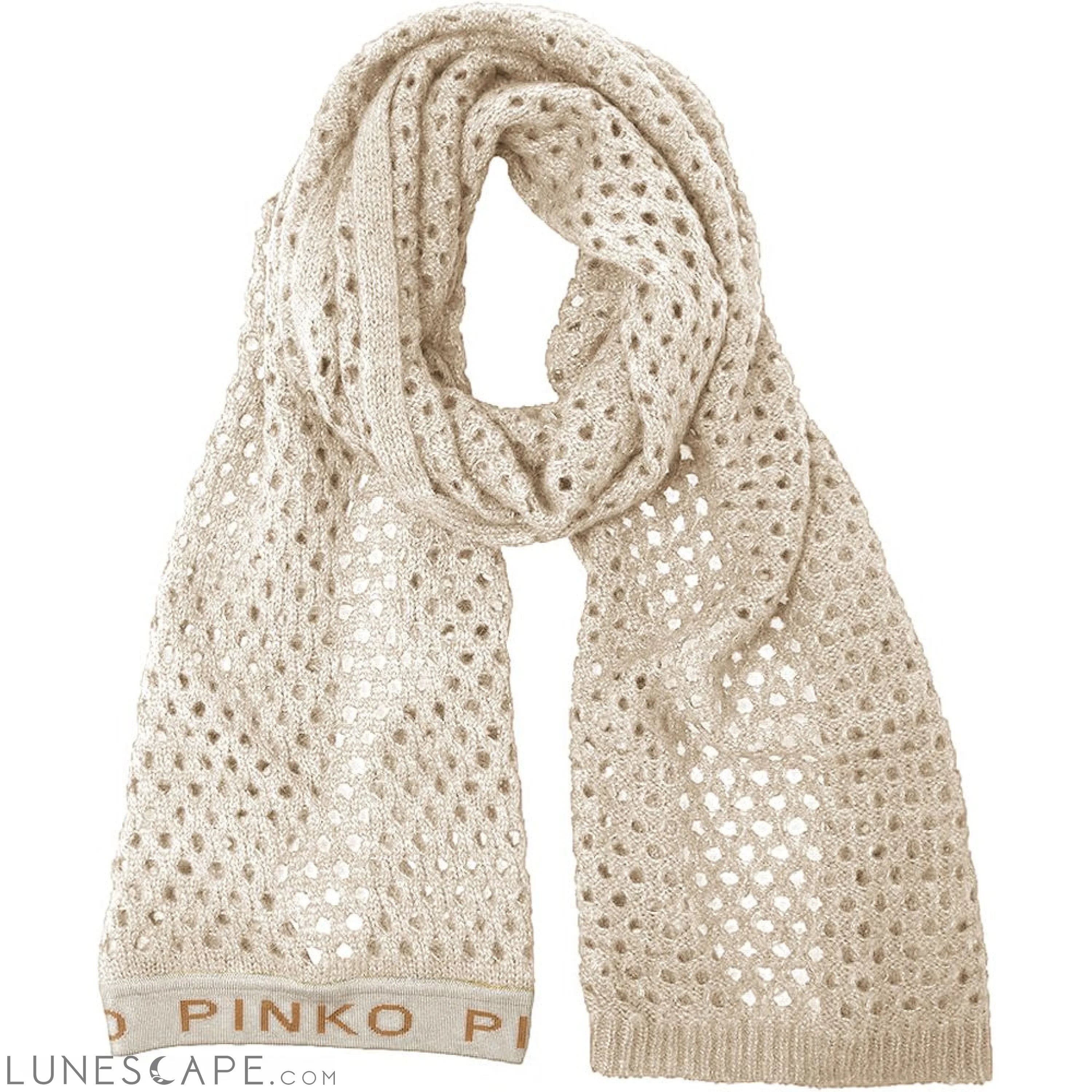 PINKO Beige Acrylic Scarf LUNESCAPE