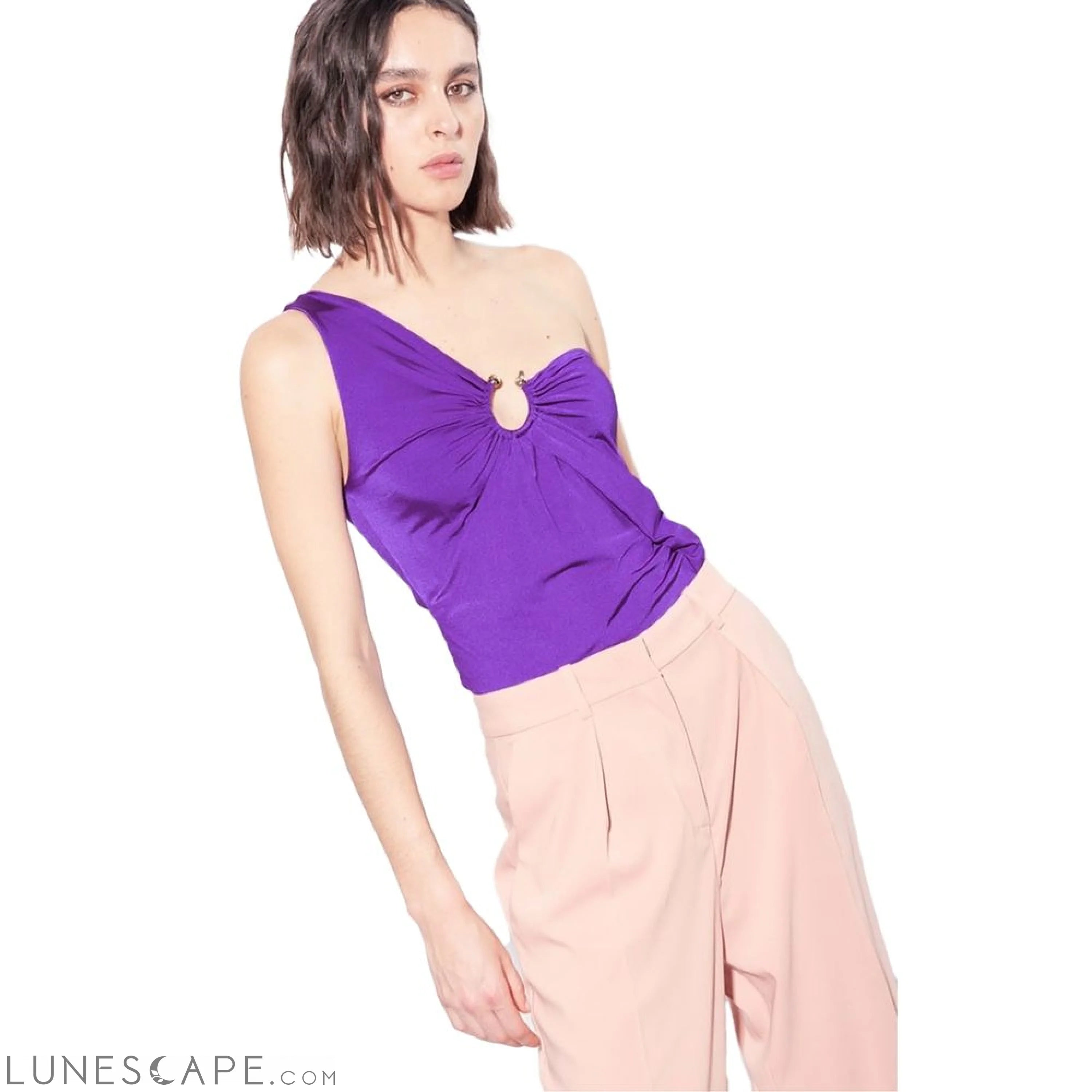 PINKO Purple Nylon Tops & T-Shirt LUNESCAPE