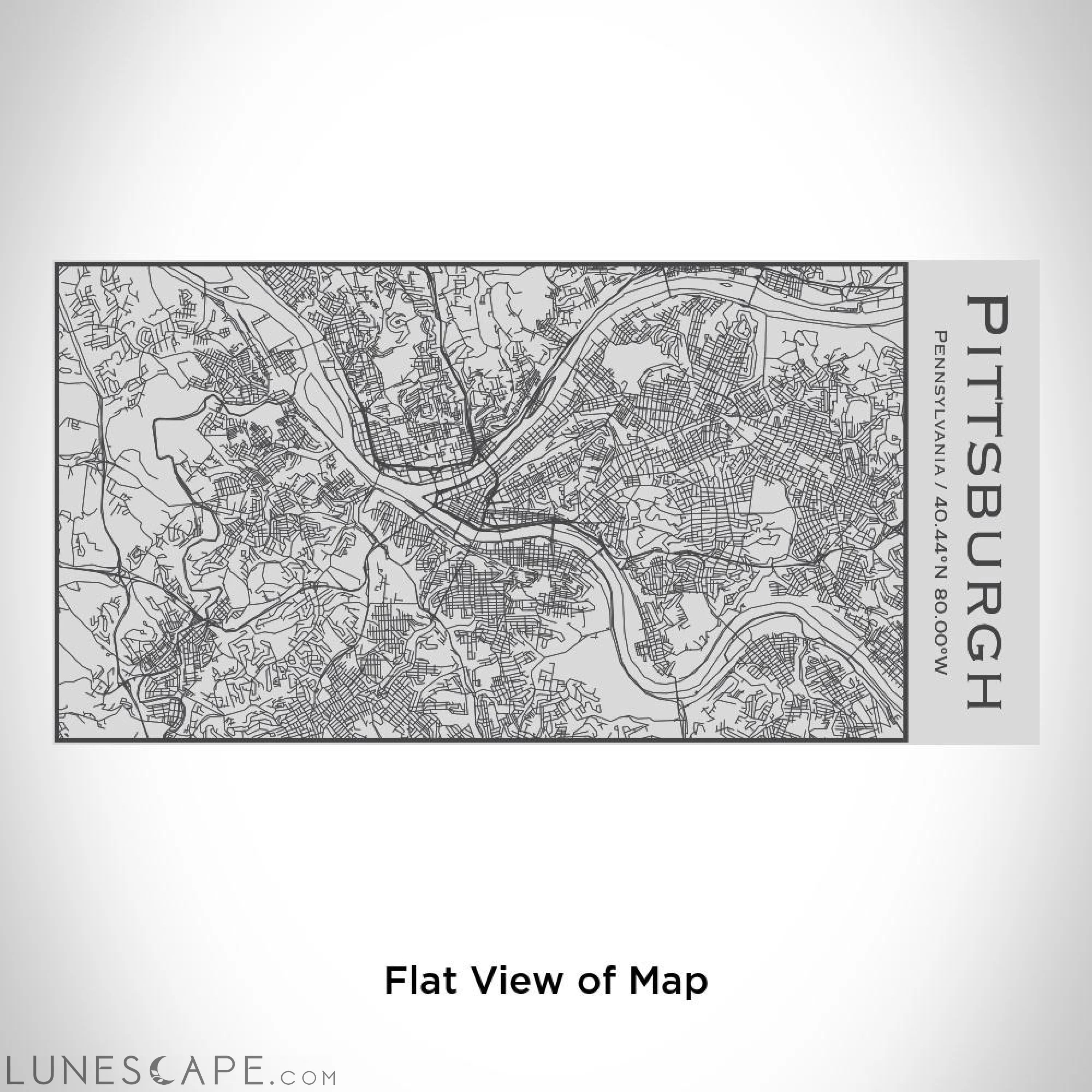 Pittsburgh - Pennsylvania Map Insulated Bottle LUNESCAPE