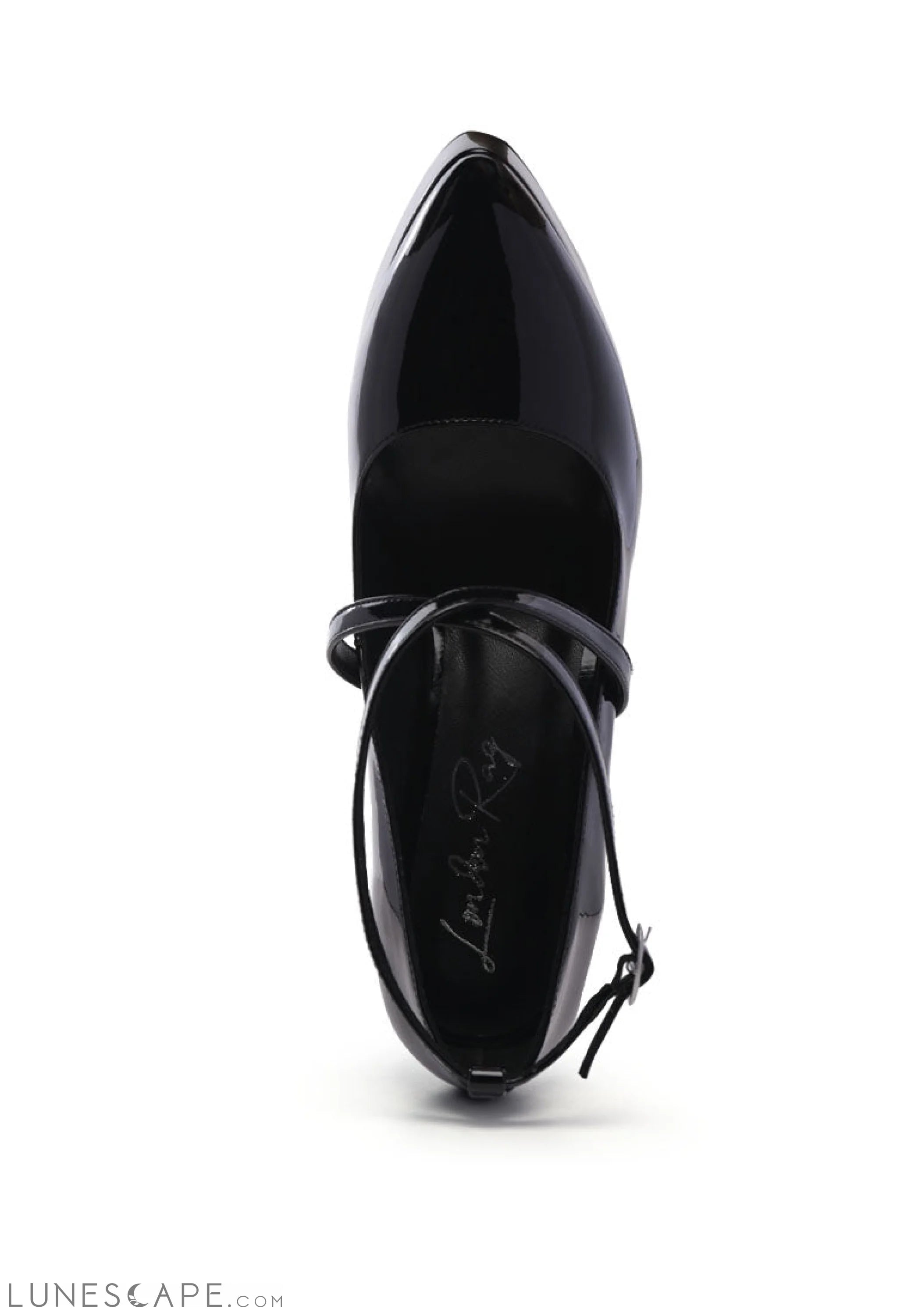 Pixie Dust Patent Faux Leather Cross Strap Pumps LUNESCAPE