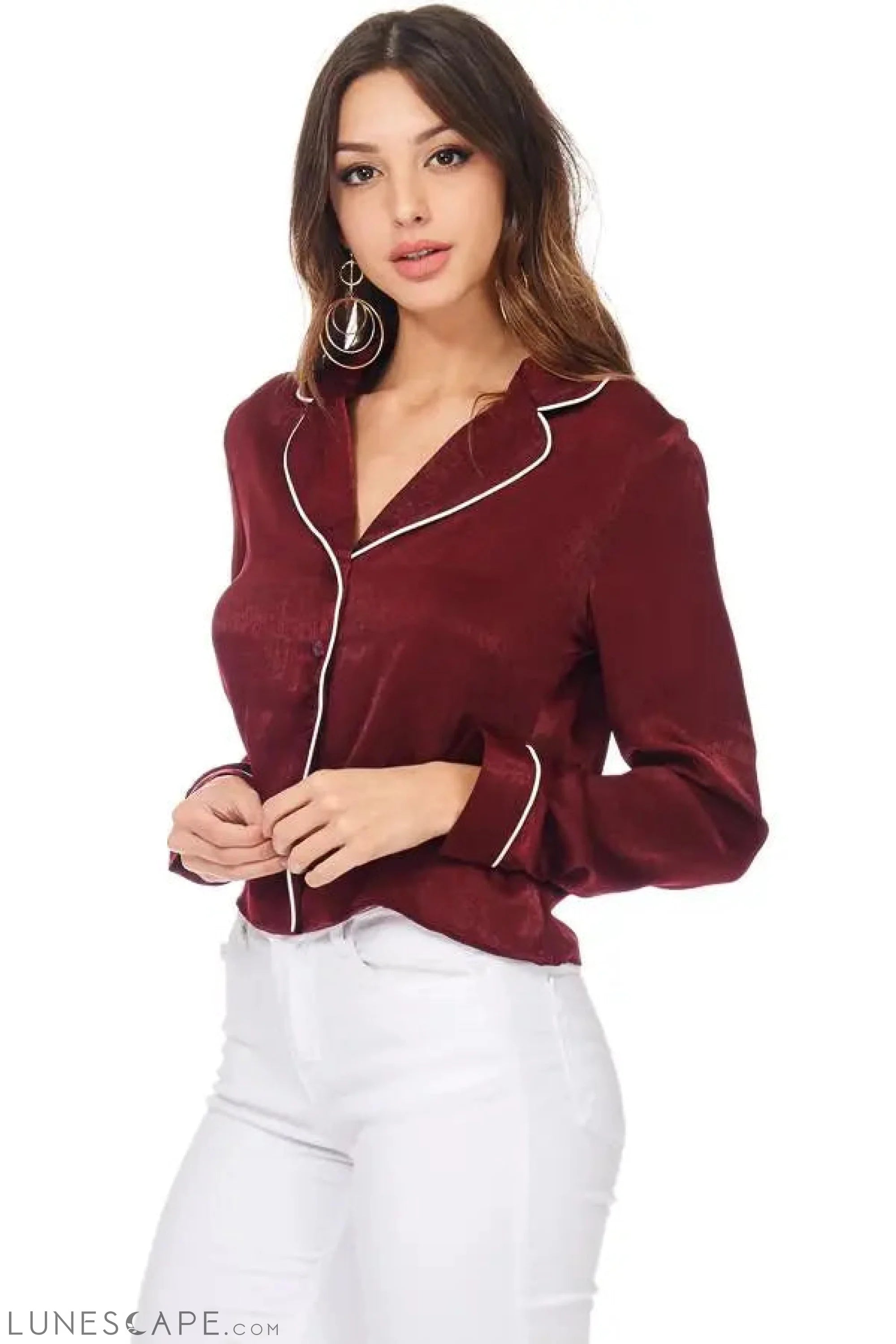 PJ Style Blouse in Satin LUNESCAPE