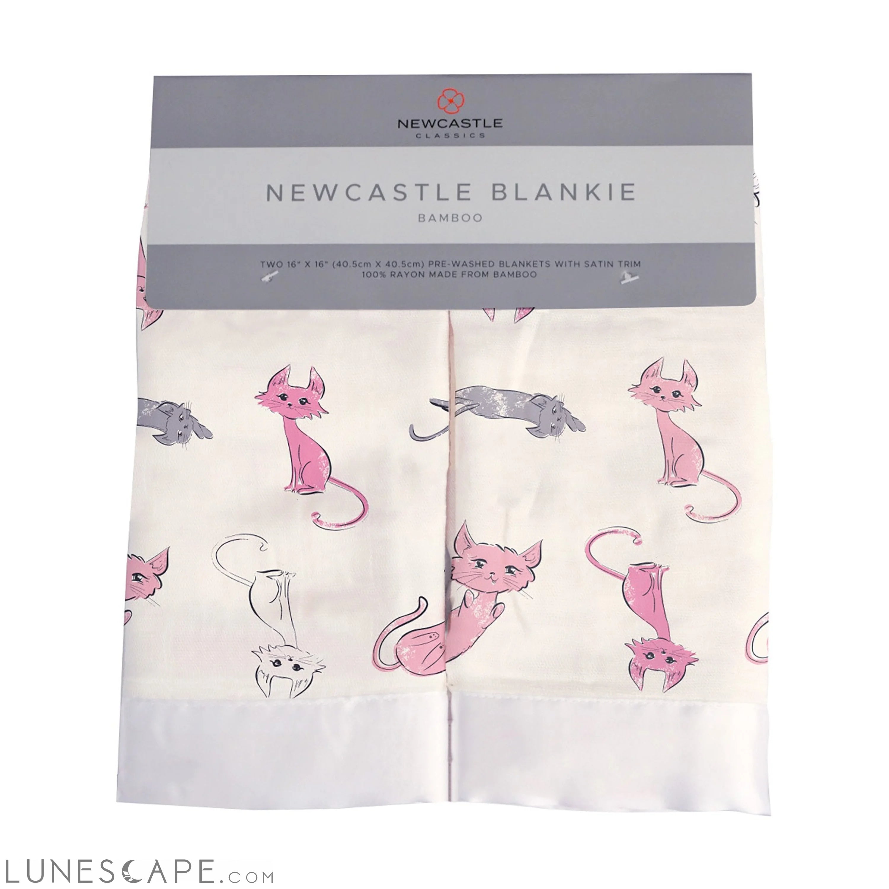 Playful Kitty Bamboo Muslin Security Baby Blankie LUNESCAPE