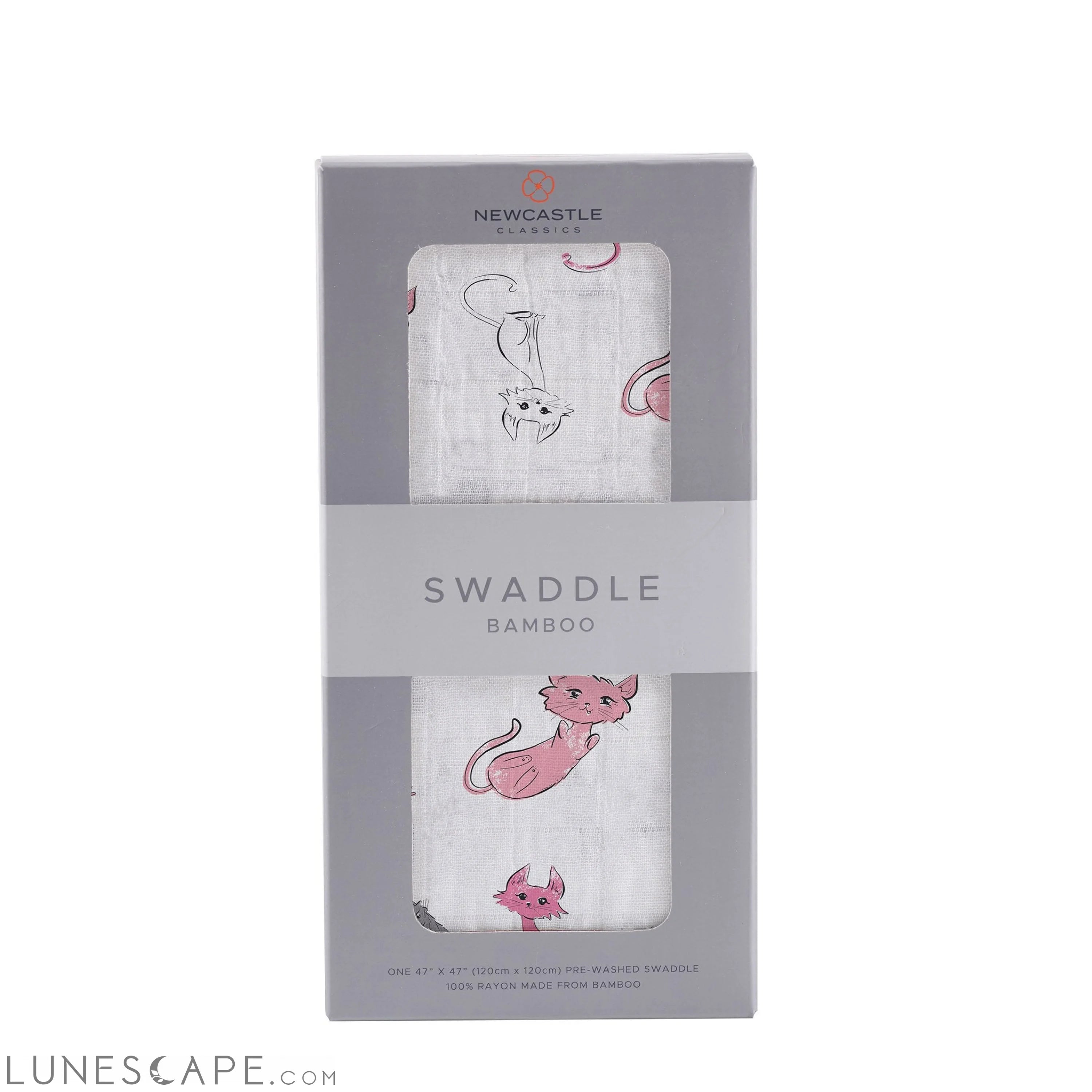 Playful Kitty Bamboo Muslin Swaddle LUNESCAPE