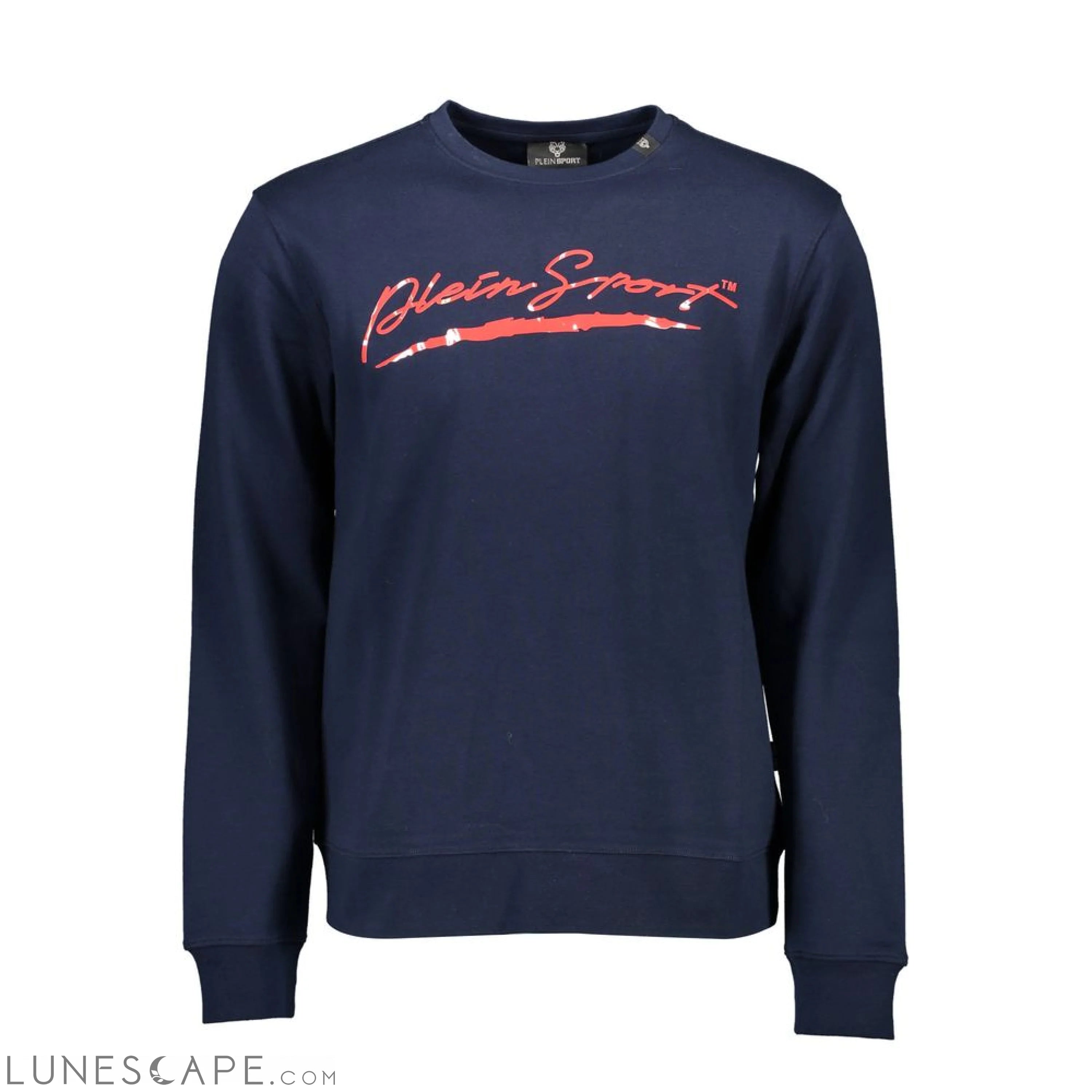 Plein Sport Blue Cotton Men Sweater LUNESCAPE