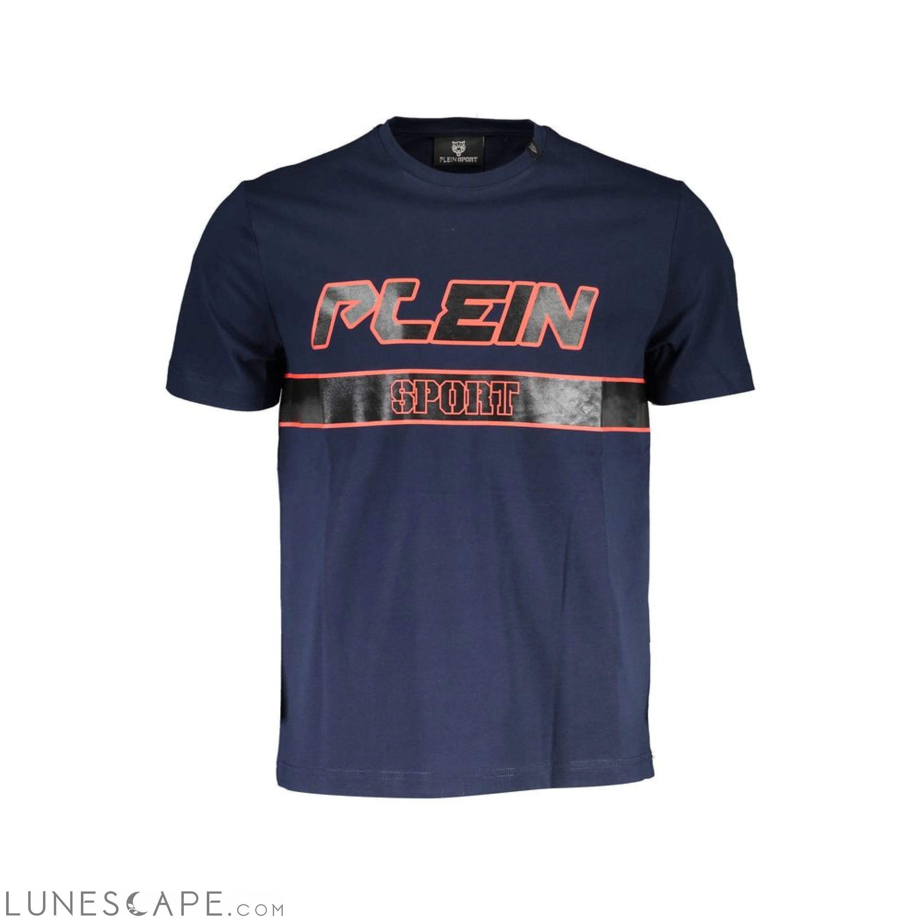 Plein Sport Blue Cotton Men T-Shirt LUNESCAPE