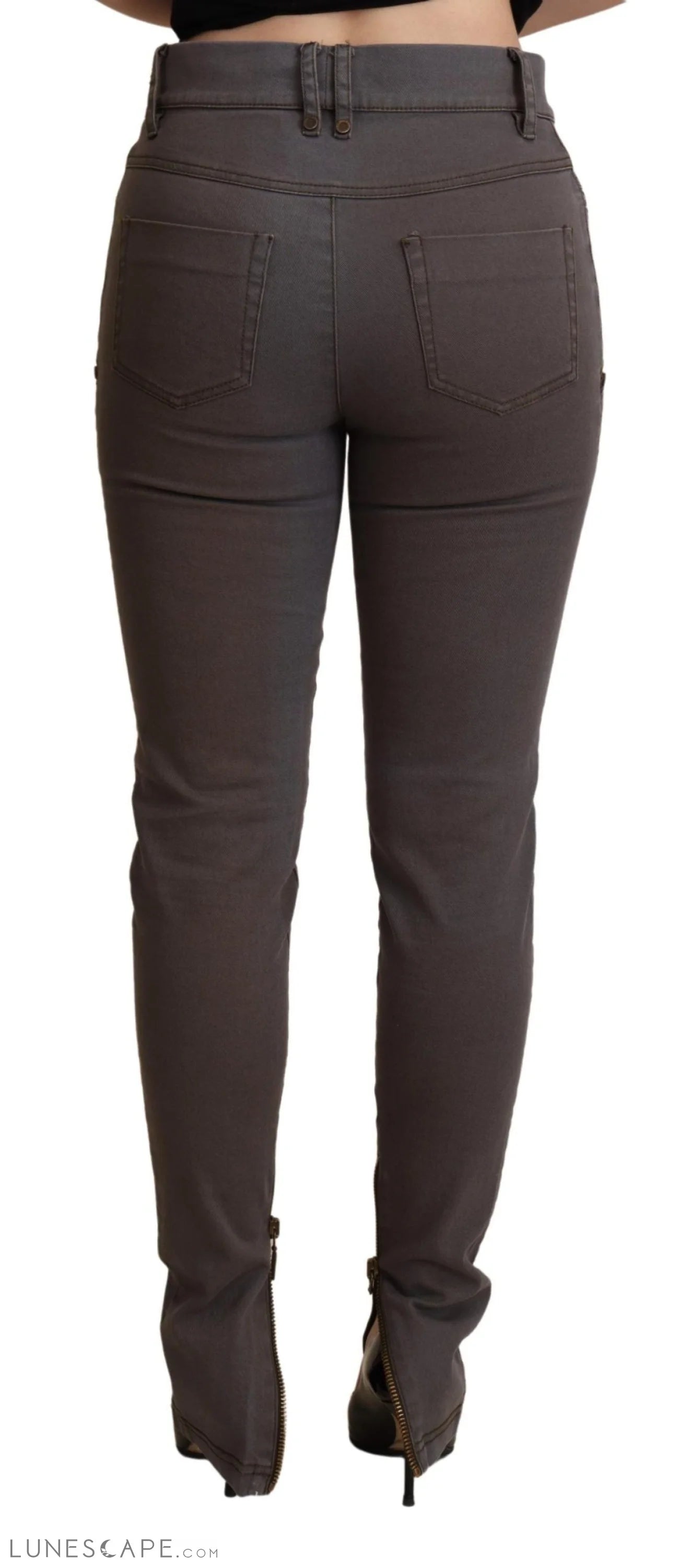 PLEIN SUD Chic Brown Slim-Fit Skinny Jeans LUNESCAPE