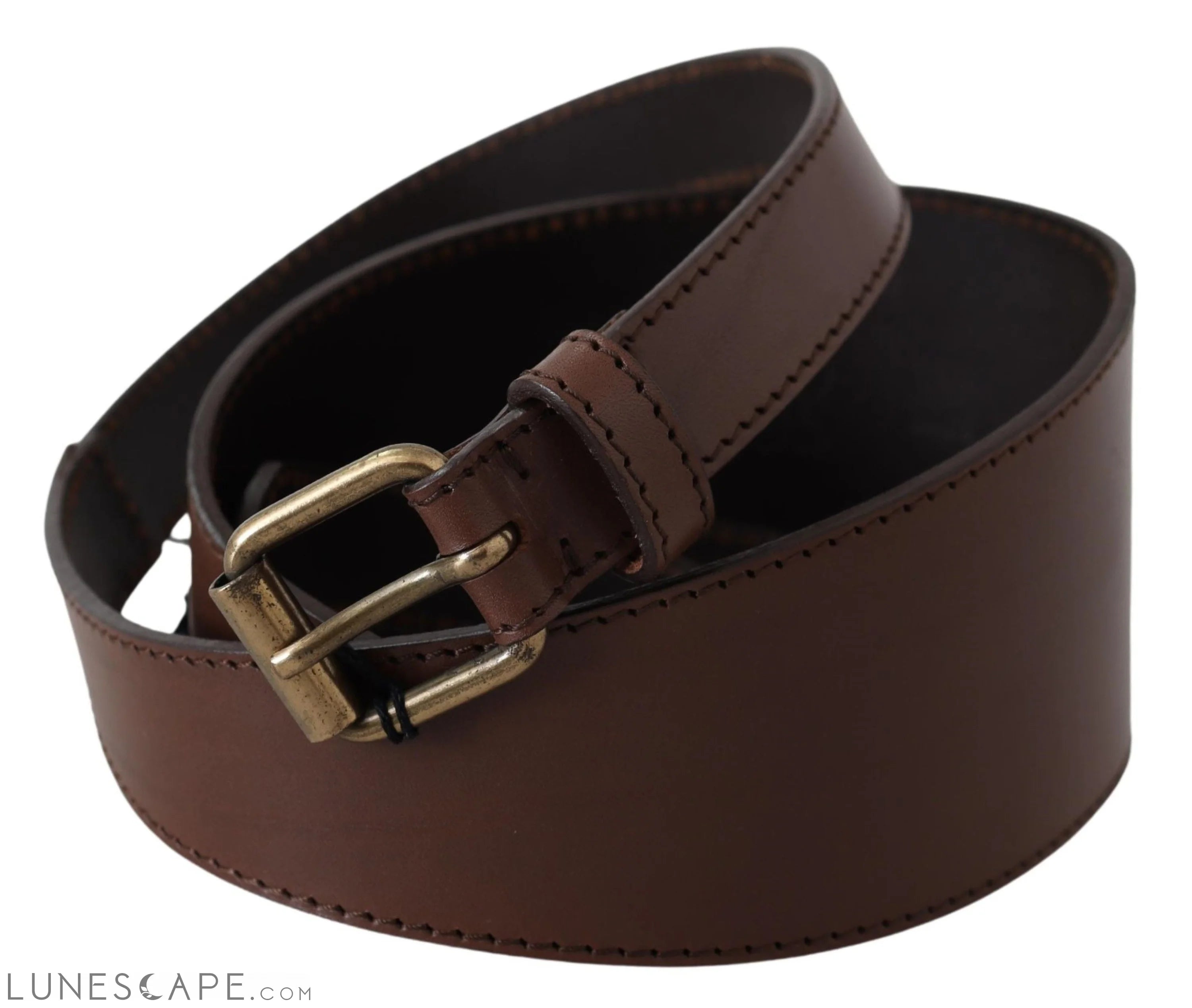 PLEIN SUD Chic Dark Brown Leather Fashion Belt LUNESCAPE