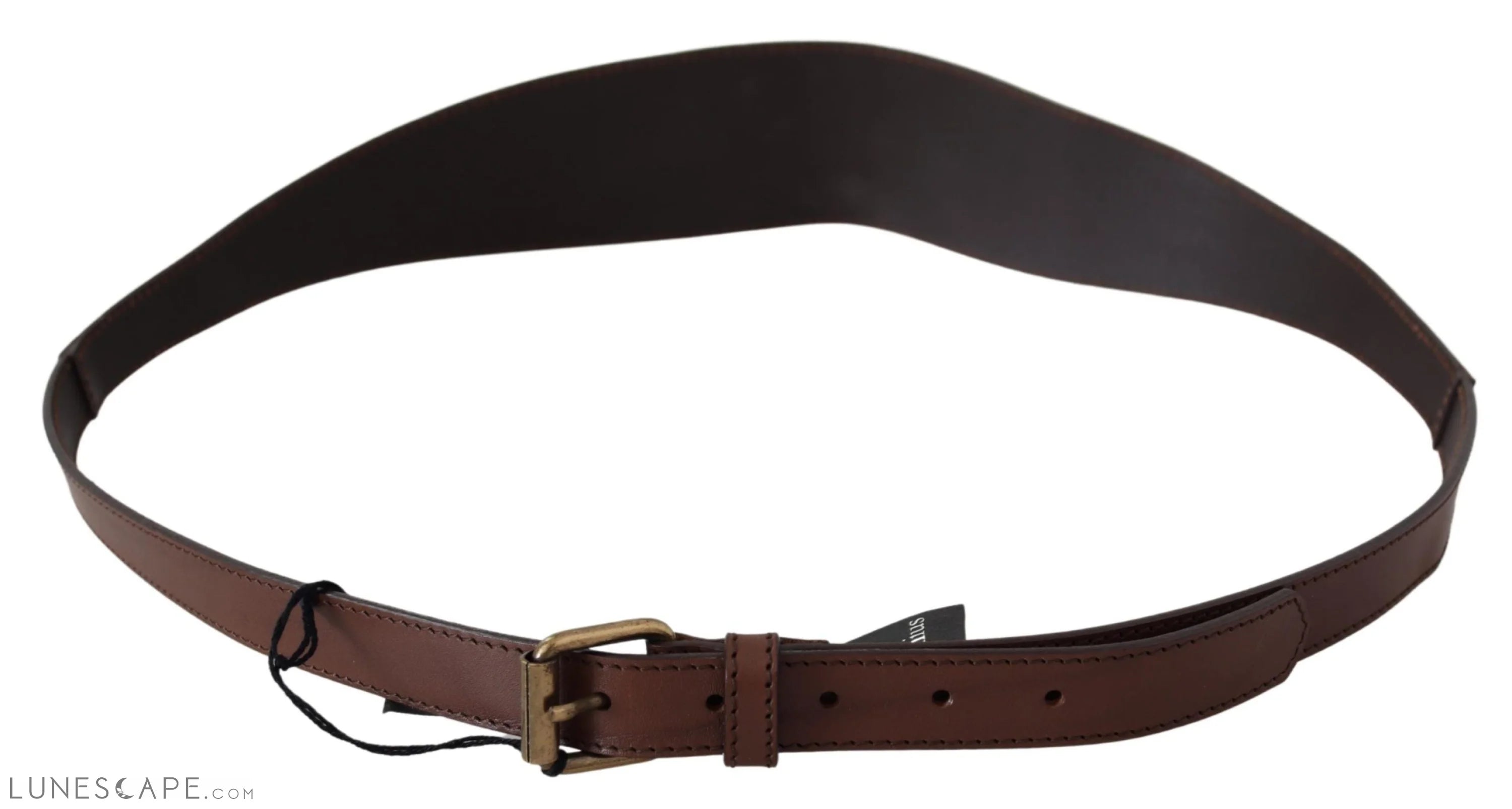 PLEIN SUD Chic Dark Brown Leather Fashion Belt LUNESCAPE