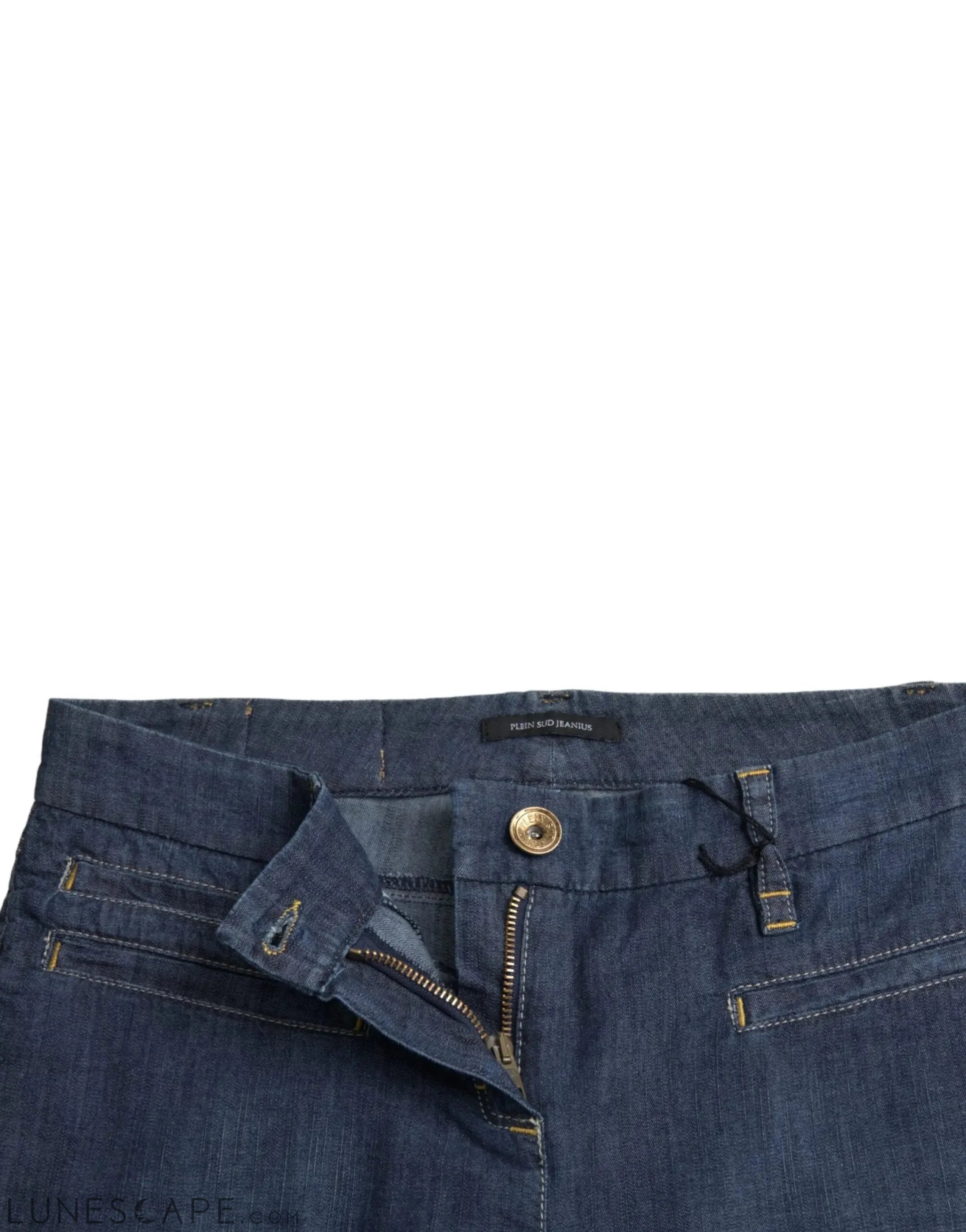 PLEIN SUD Dark Blue Cotton Bootcut Denim Jeans LUNESCAPE