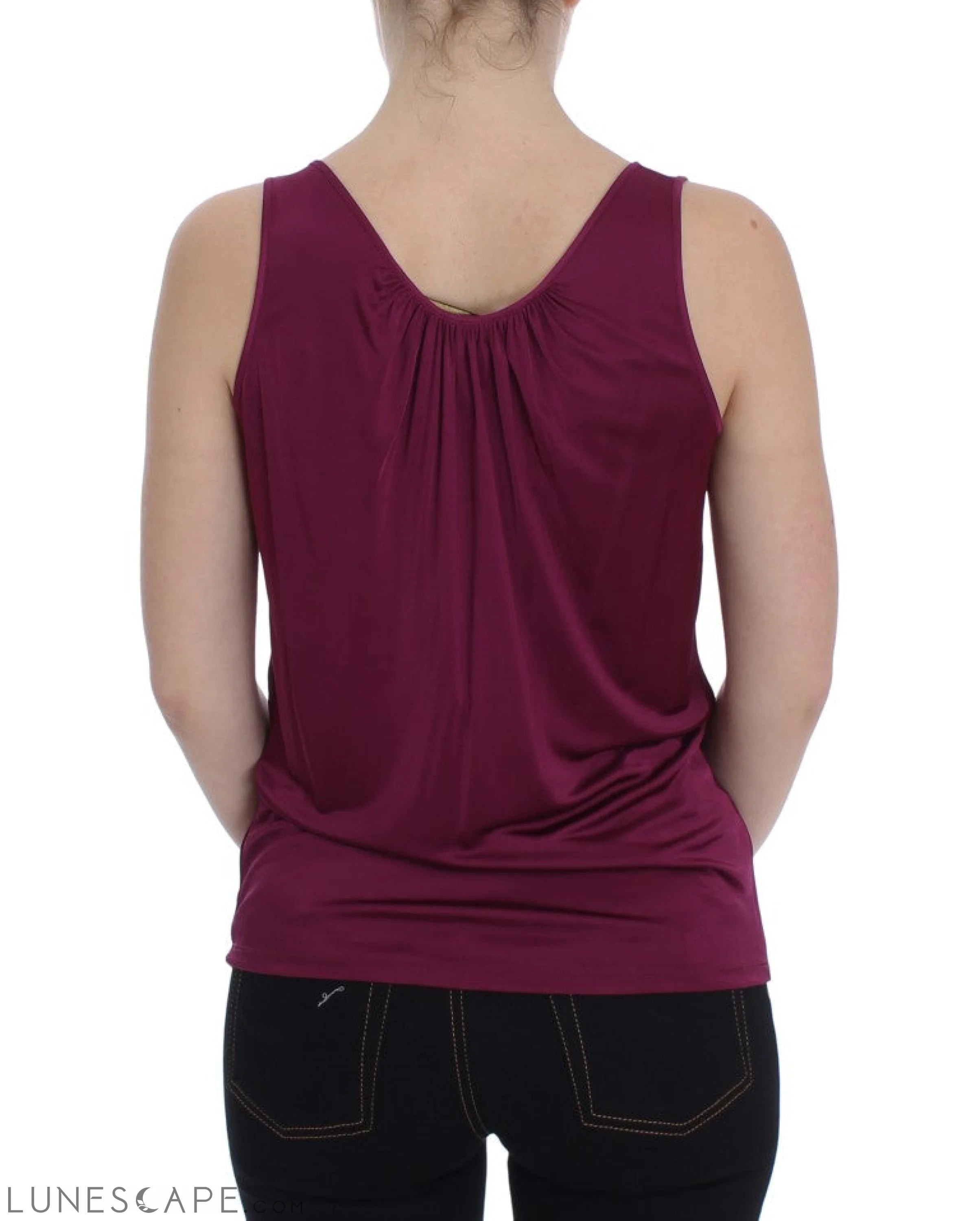 PLEIN SUD Elegant Purple Rayon Cami Blouse LUNESCAPE