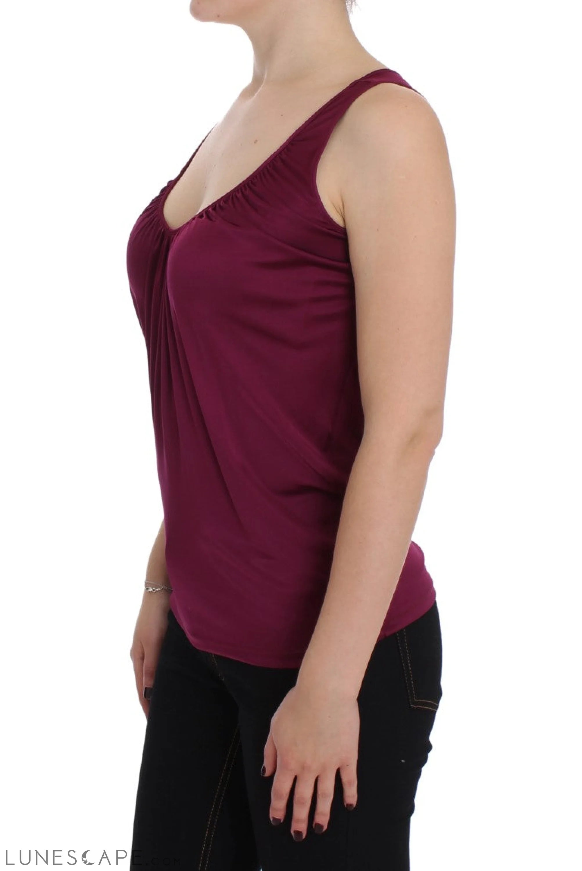 PLEIN SUD Elegant Purple Rayon Cami Blouse LUNESCAPE