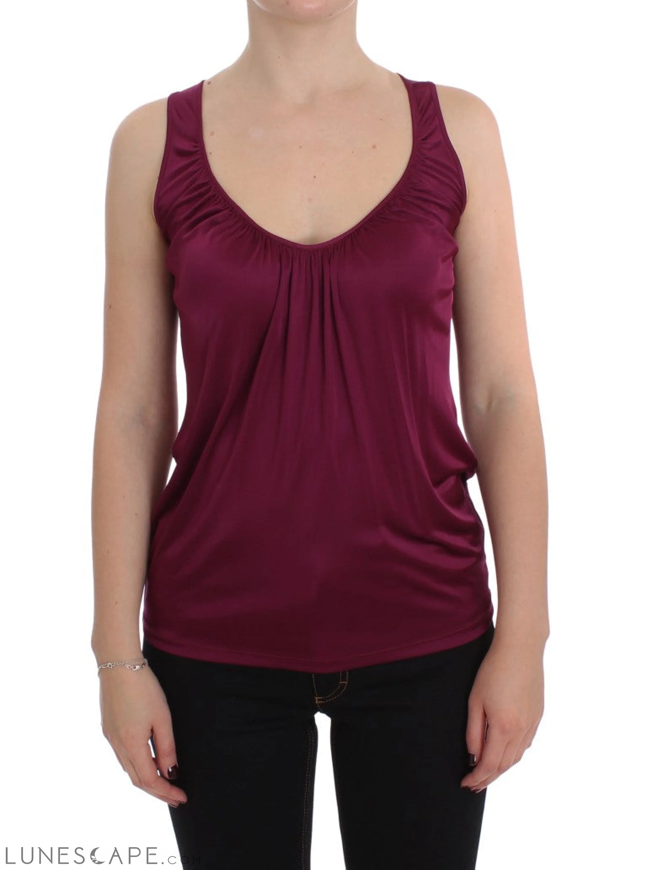 PLEIN SUD Elegant Purple Rayon Cami Blouse LUNESCAPE