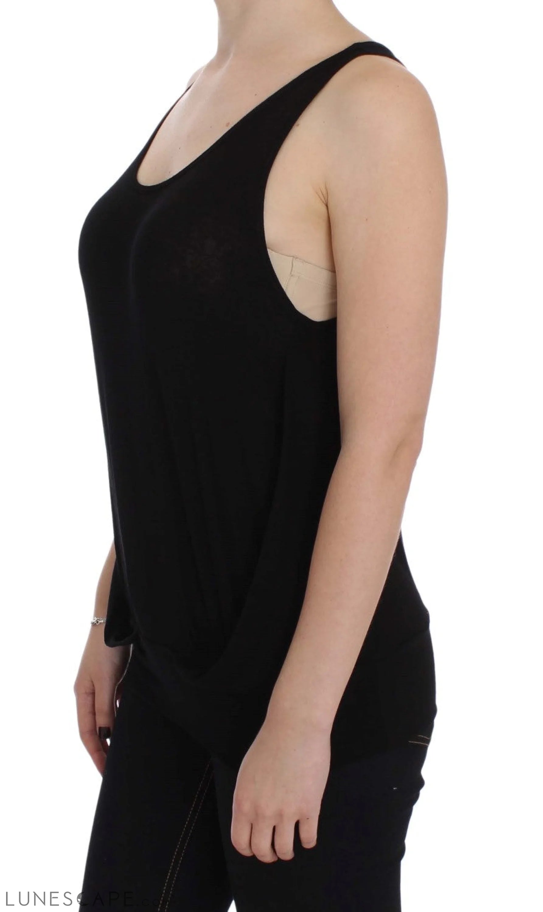 PLEIN SUD Sleek Black Cami Blouse Tank Top LUNESCAPE