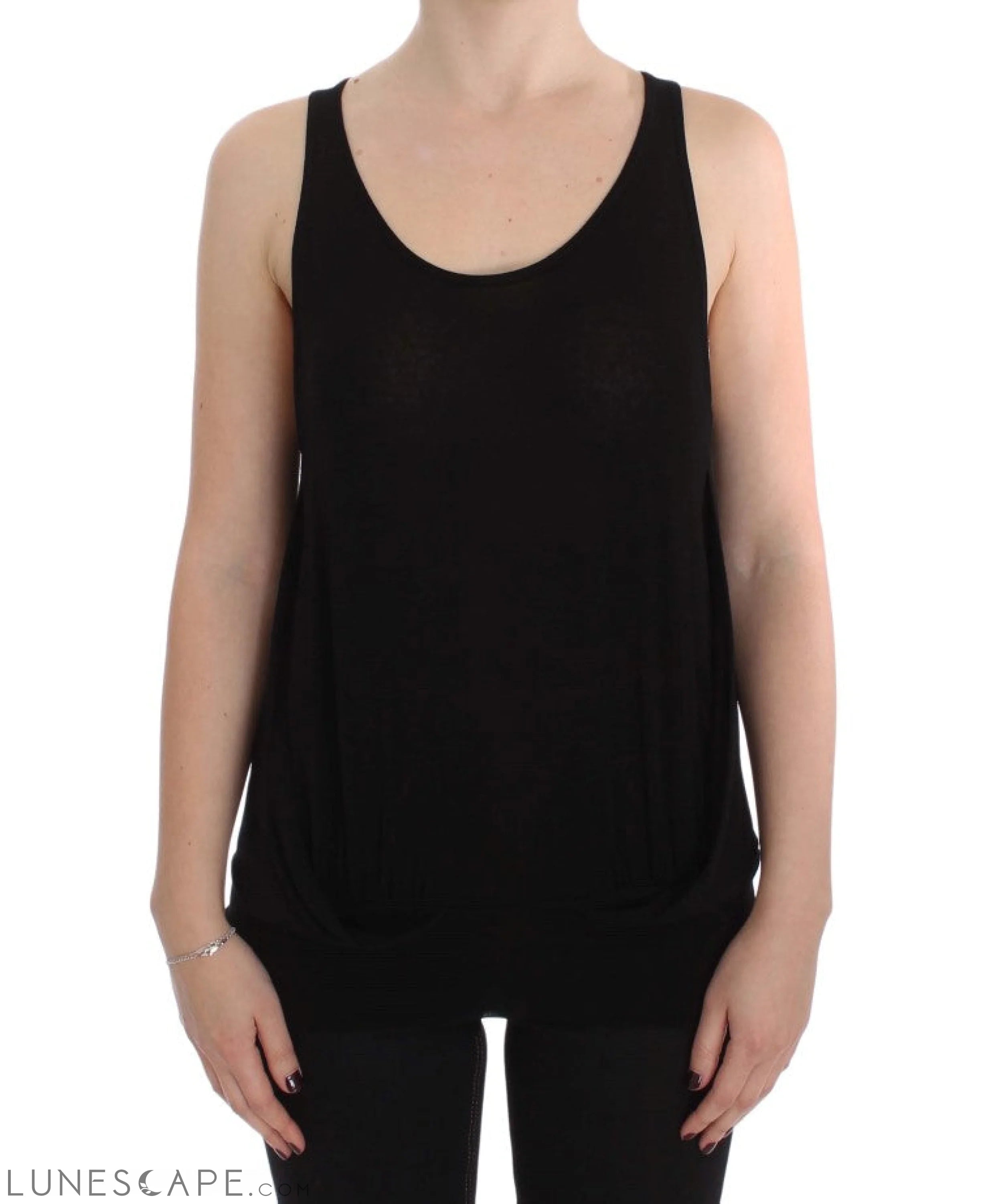 PLEIN SUD Sleek Black Cami Blouse Tank Top LUNESCAPE