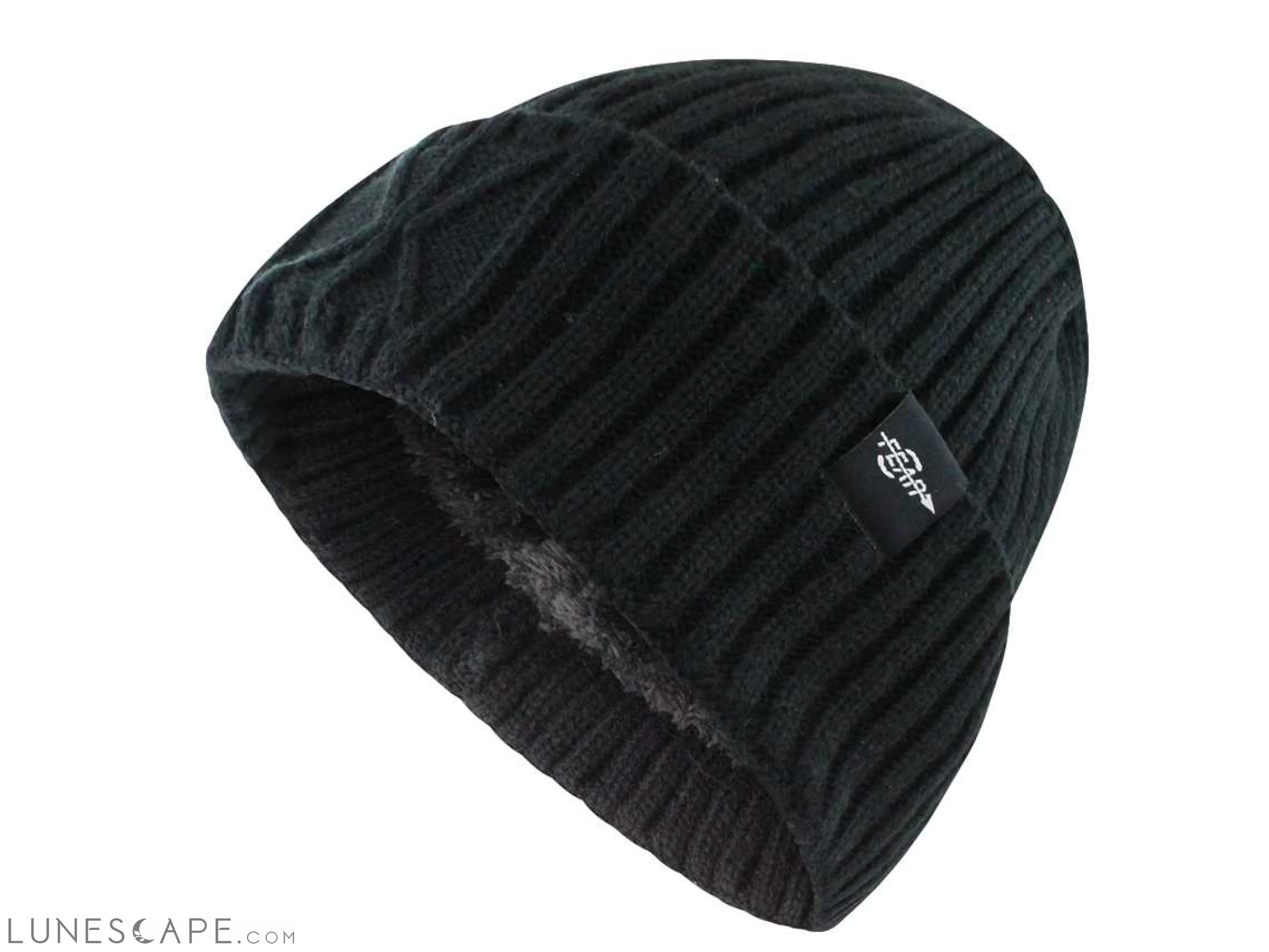 Plush Lined Ribbed Knit Hat LUNESCAPE