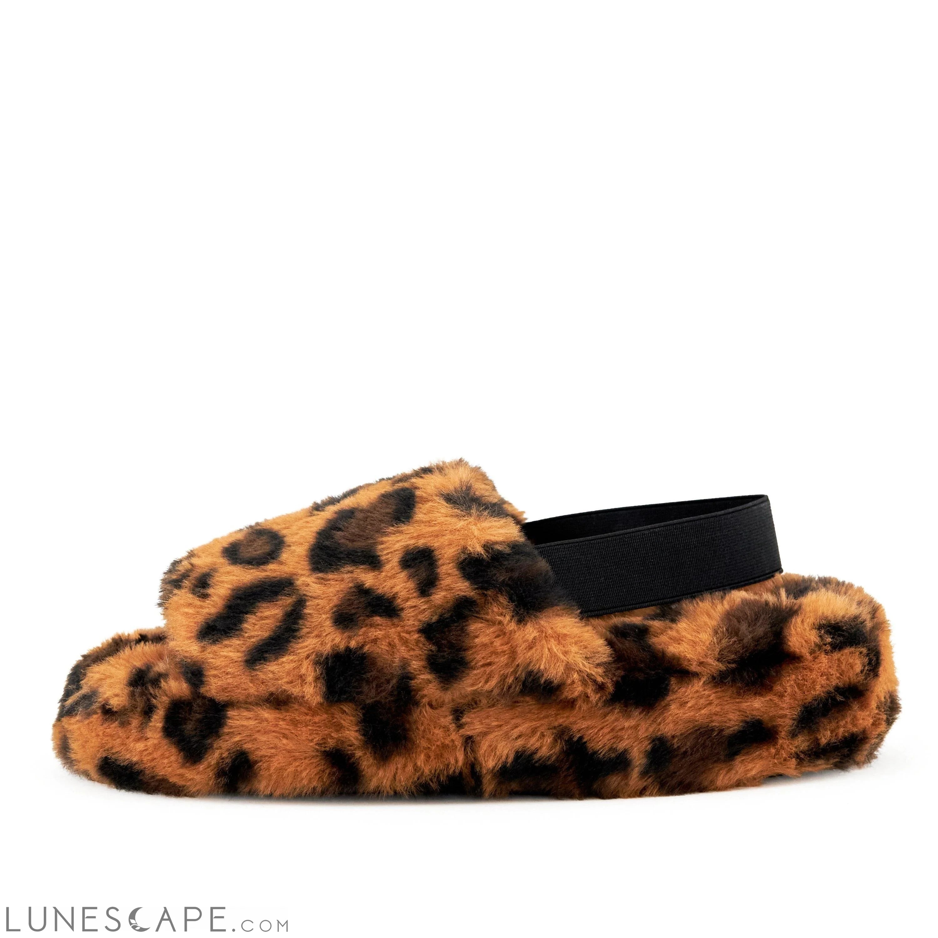 Plush Slingback Slipper - Leopard LUNESCAPE