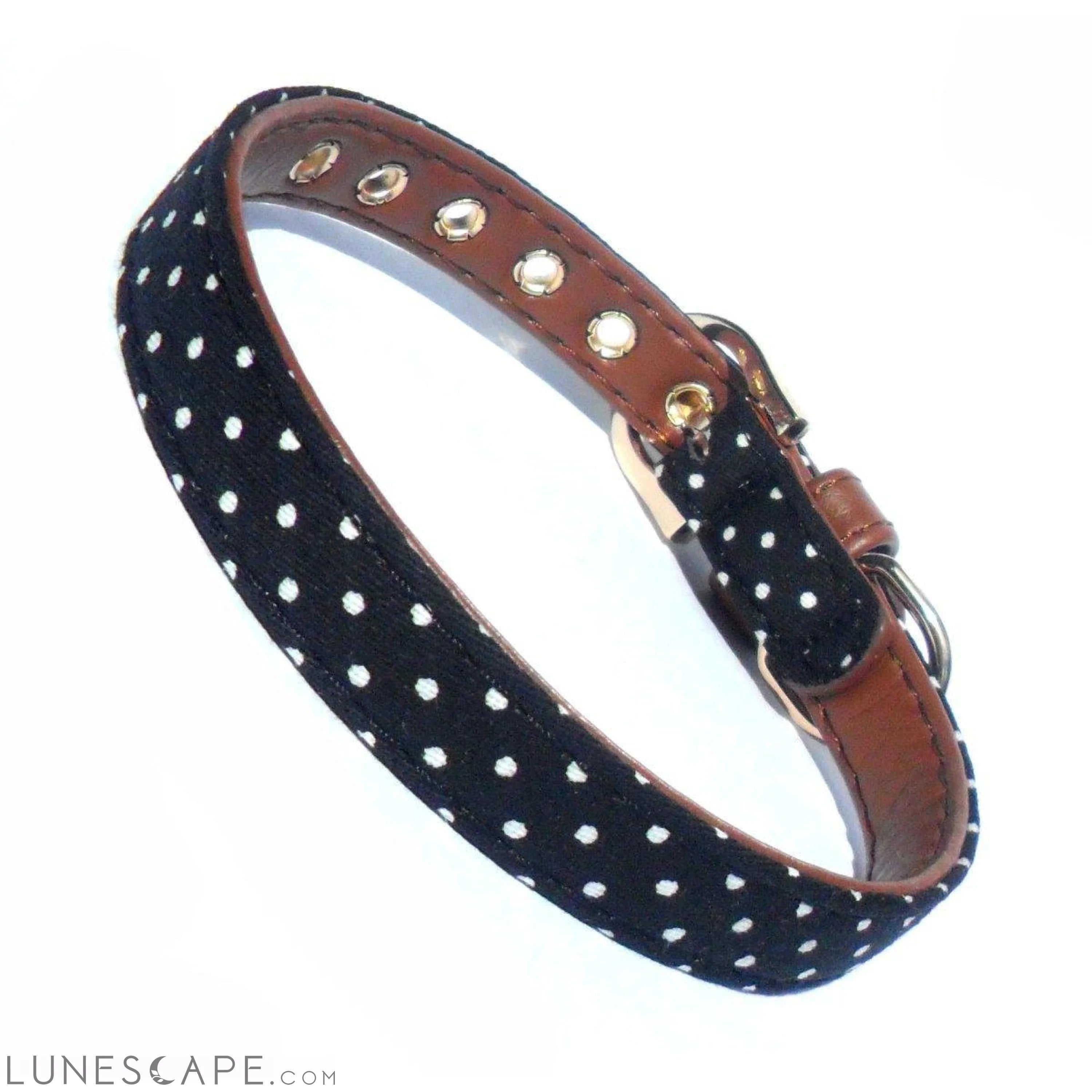 Polka Dot Fabric Dog Collar LUNESCAPE