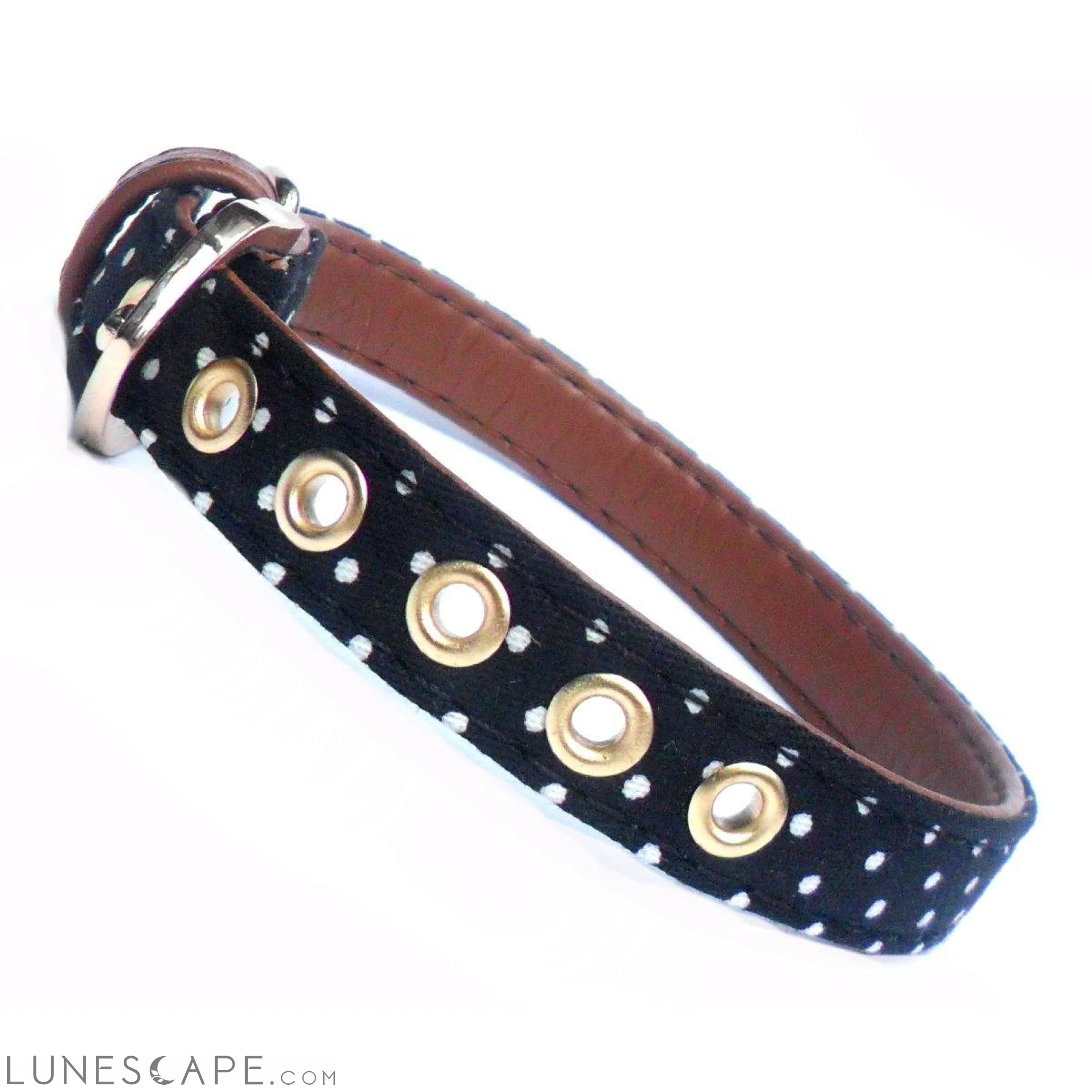 Polka Dot Fabric Dog Collar LUNESCAPE