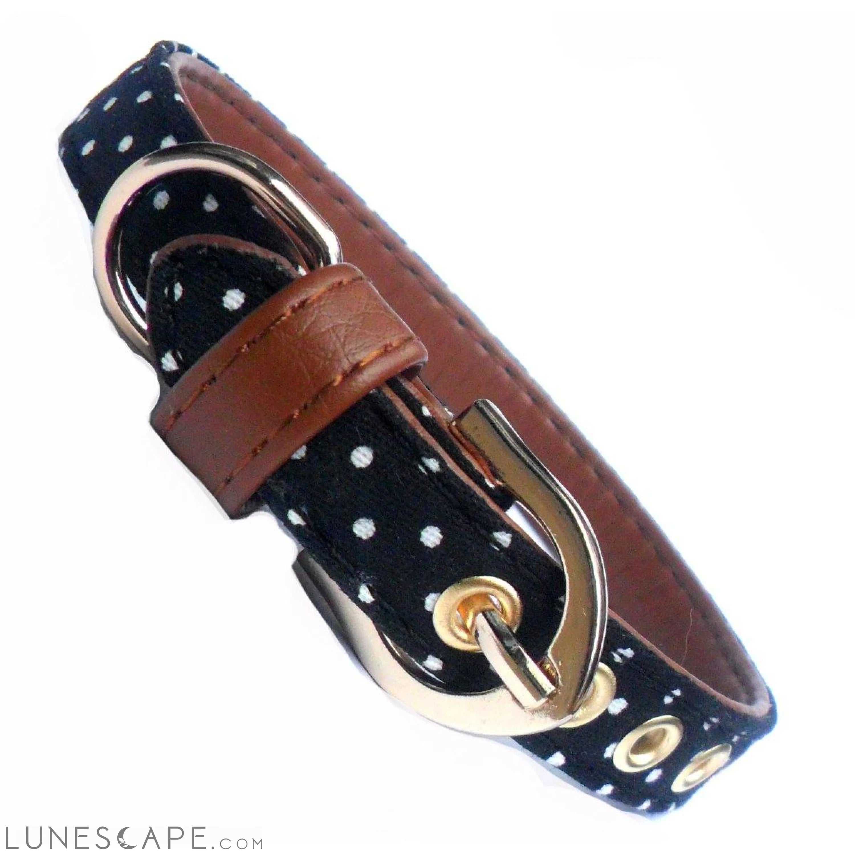 Polka Dot Fabric Dog Collar LUNESCAPE