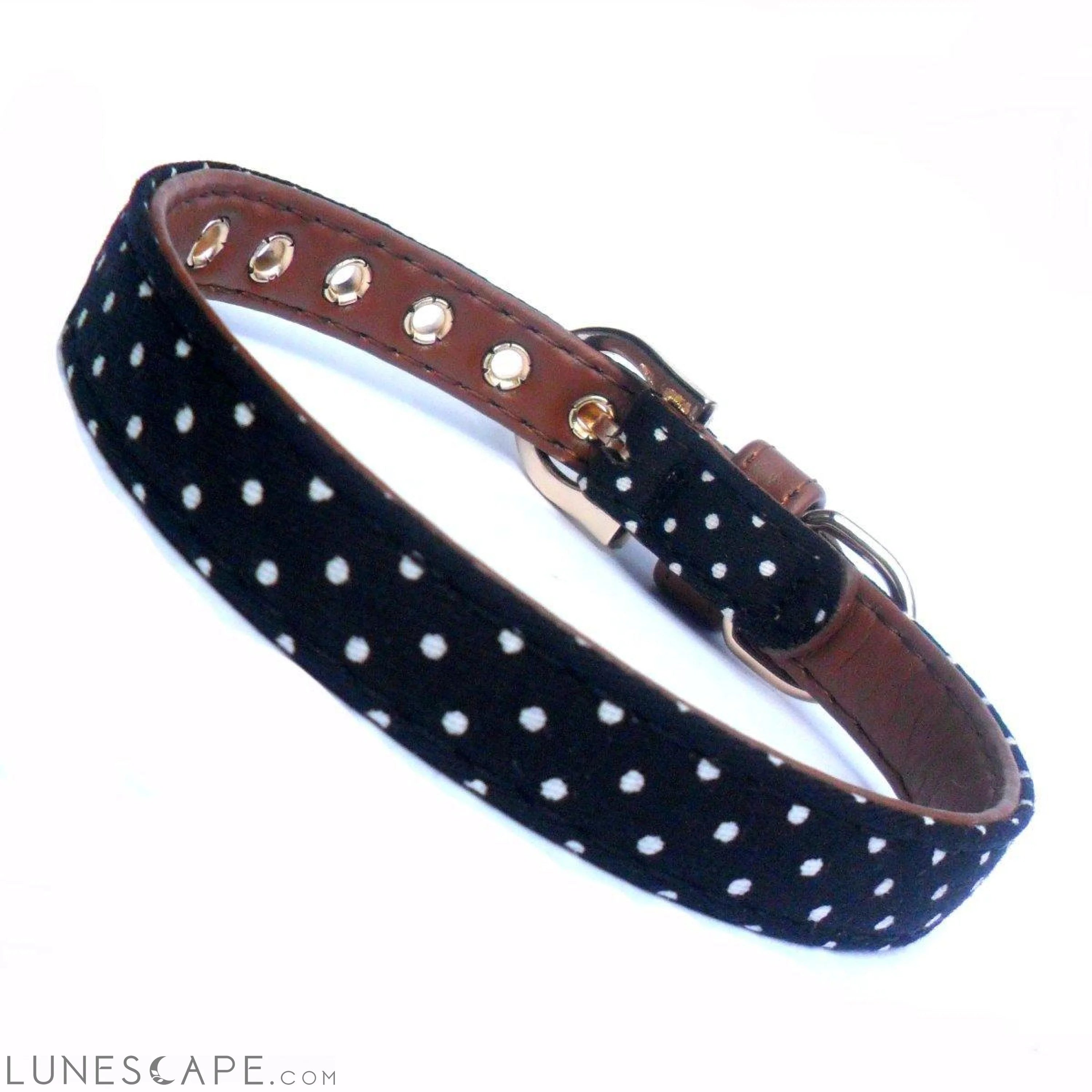 Polka Dot Fabric Dog Collar LUNESCAPE