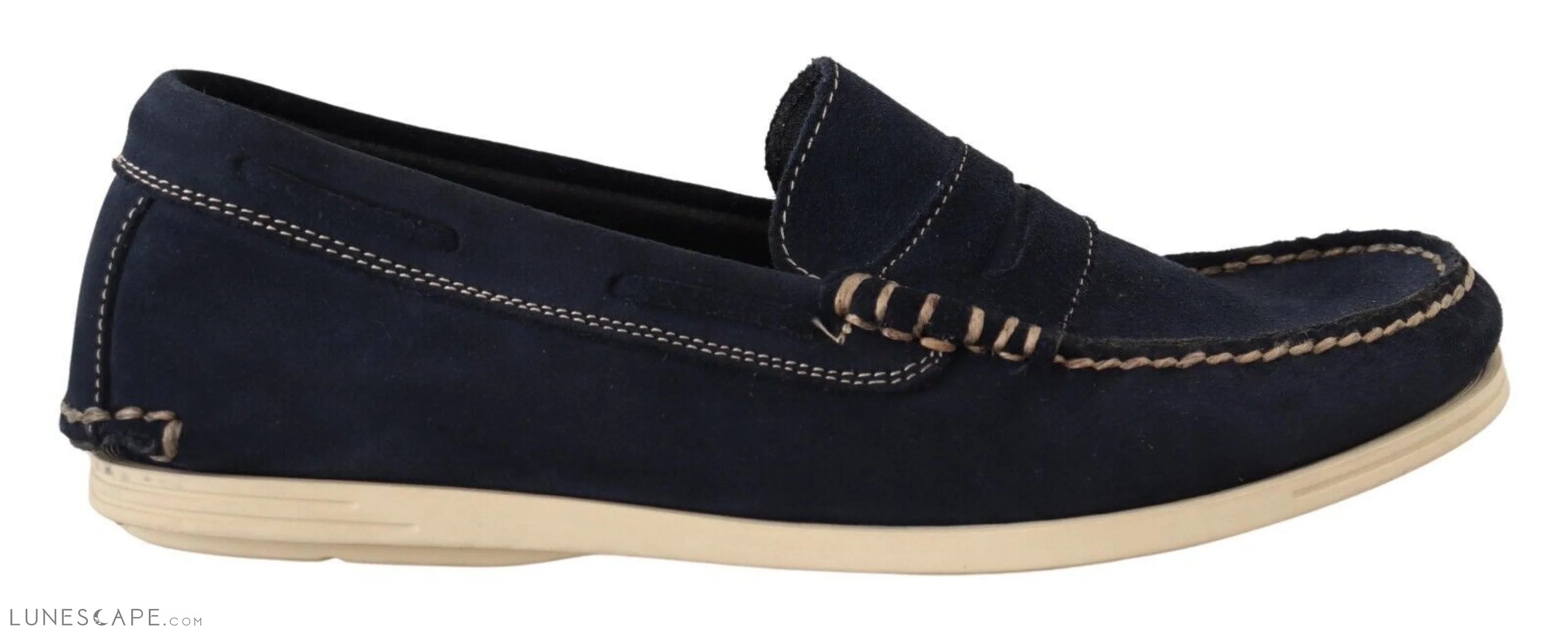 Pollini Chic Suede Blue Moccasins for Men LUNESCAPE