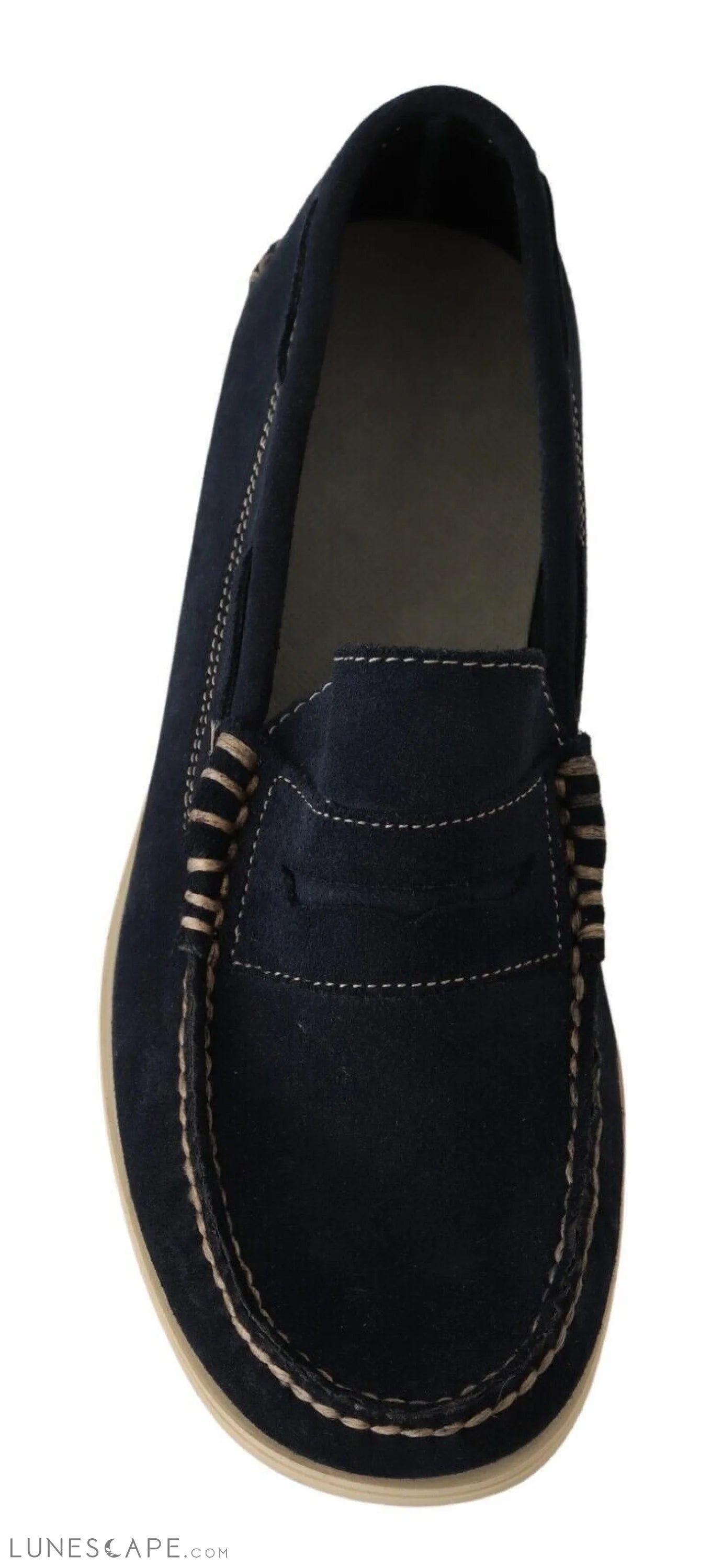 Pollini Chic Suede Blue Moccasins for Men LUNESCAPE