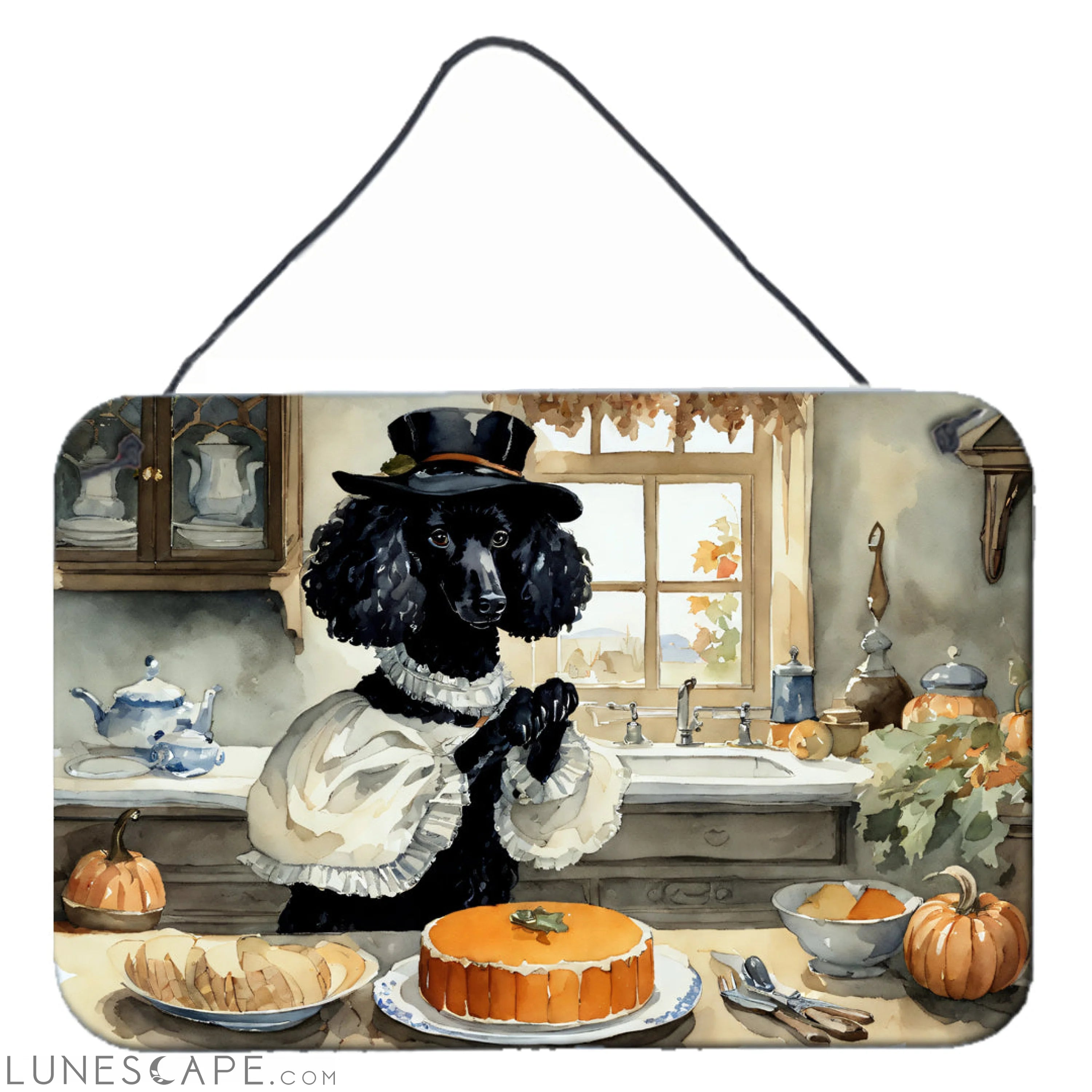 Poodle Fall Thanksgiving Kitchen Pumpkins Wall or Door Hanging Prints LUNESCAPE