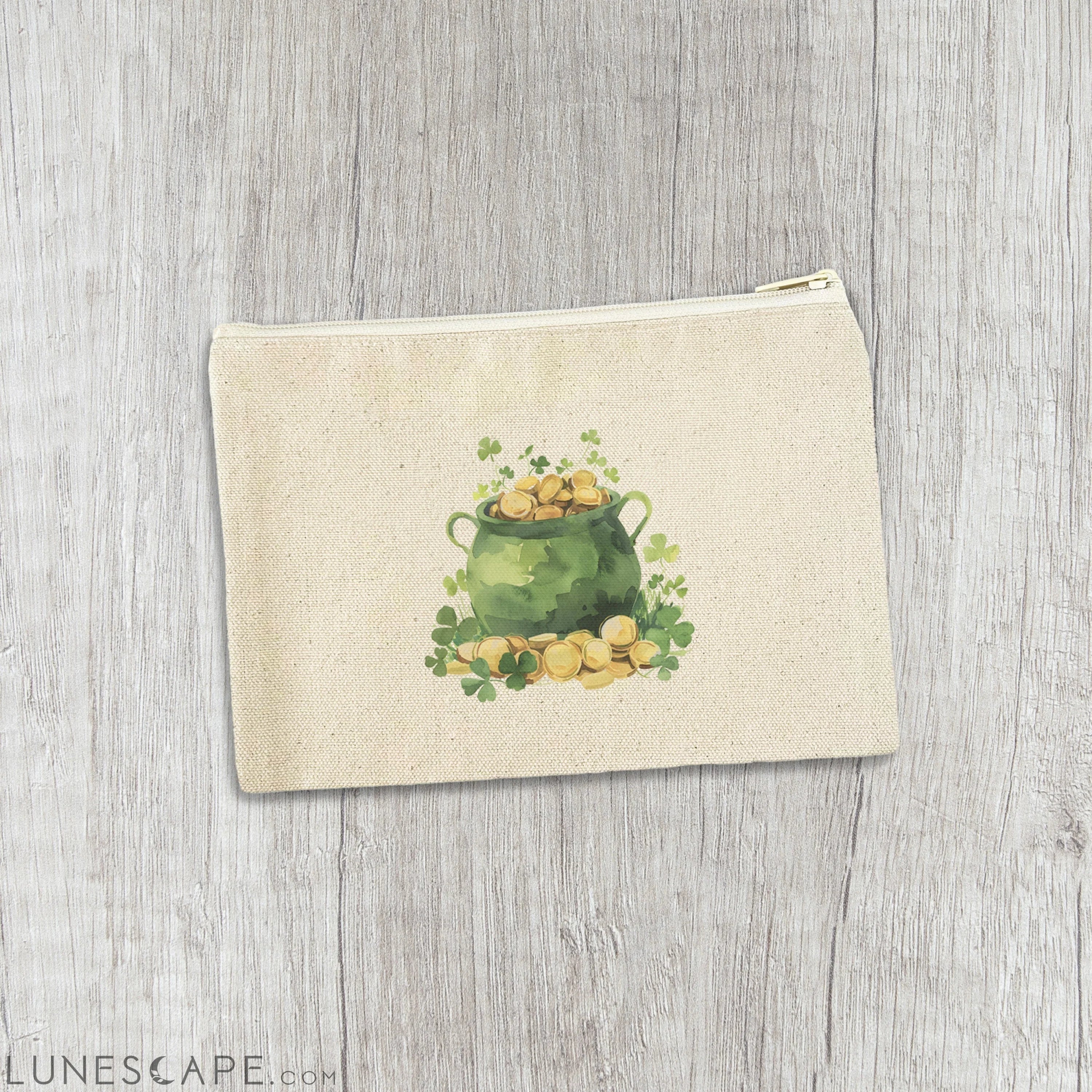 Pot of Gold - St. Patrick's Day Canvas Zipper Pouch LUNESCAPE