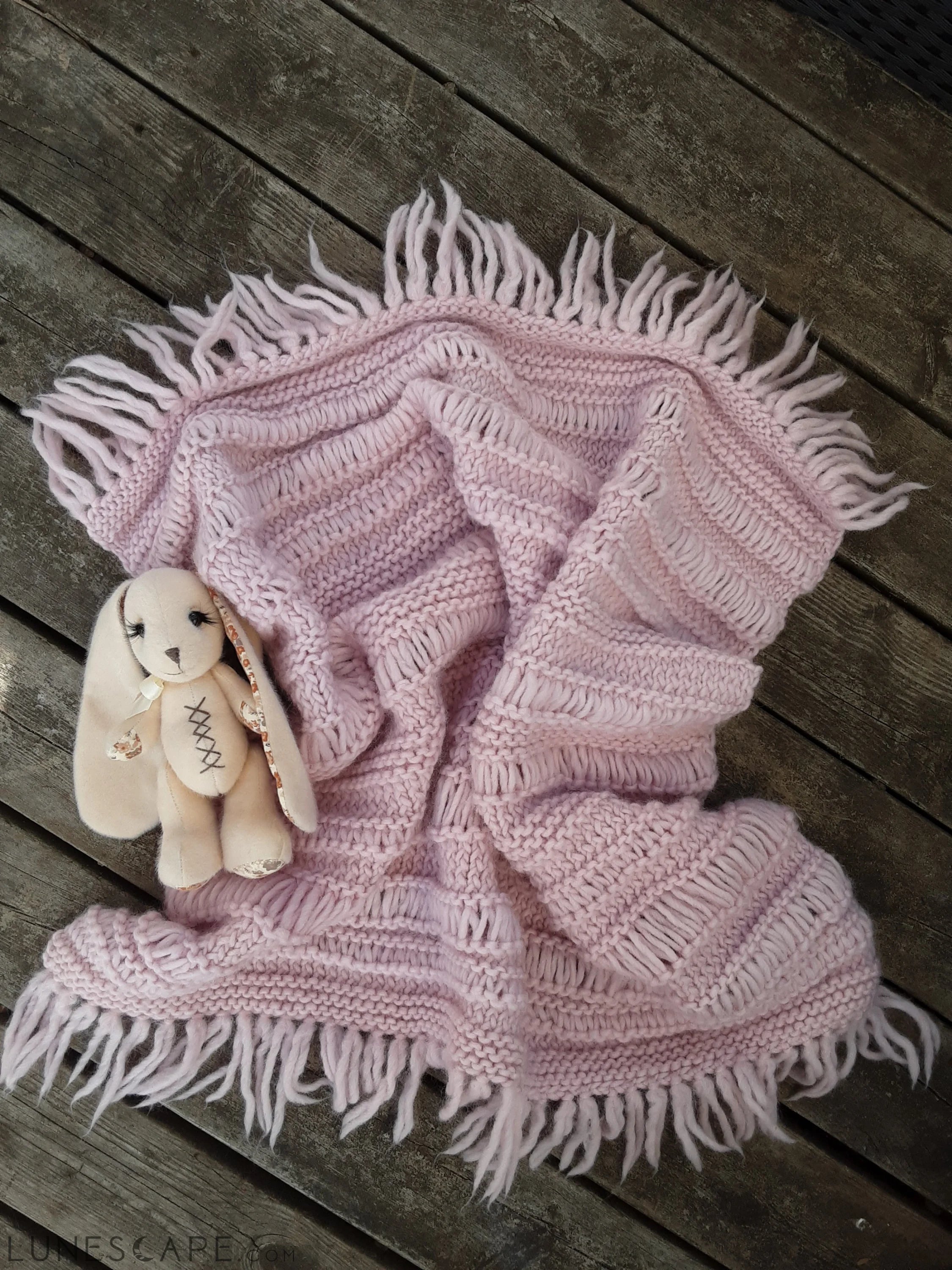 Powder Pink Baby Boho Blanket LUNESCAPE