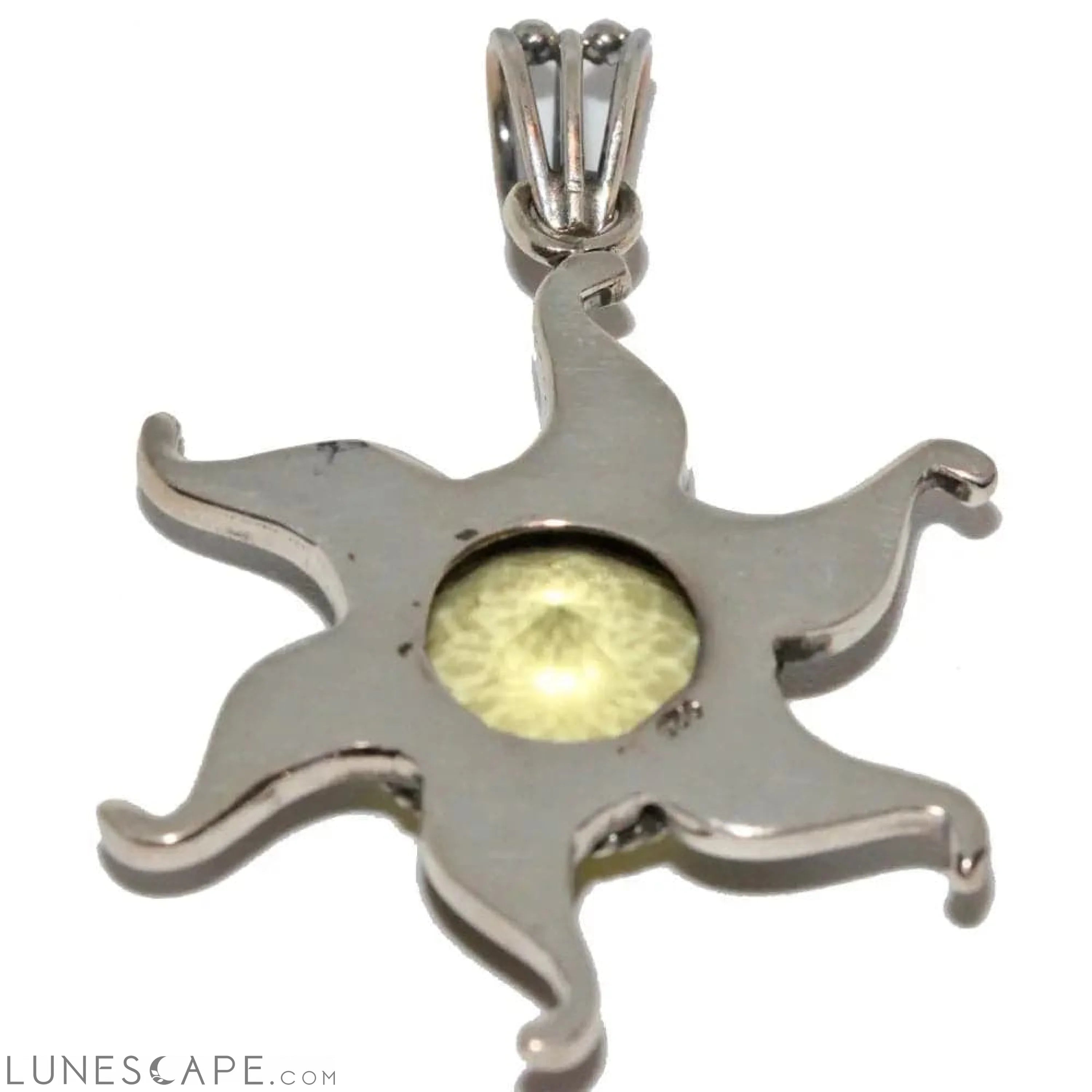 Prasiolite Sun Pendant in Oxydized Silver LUNESCAPE