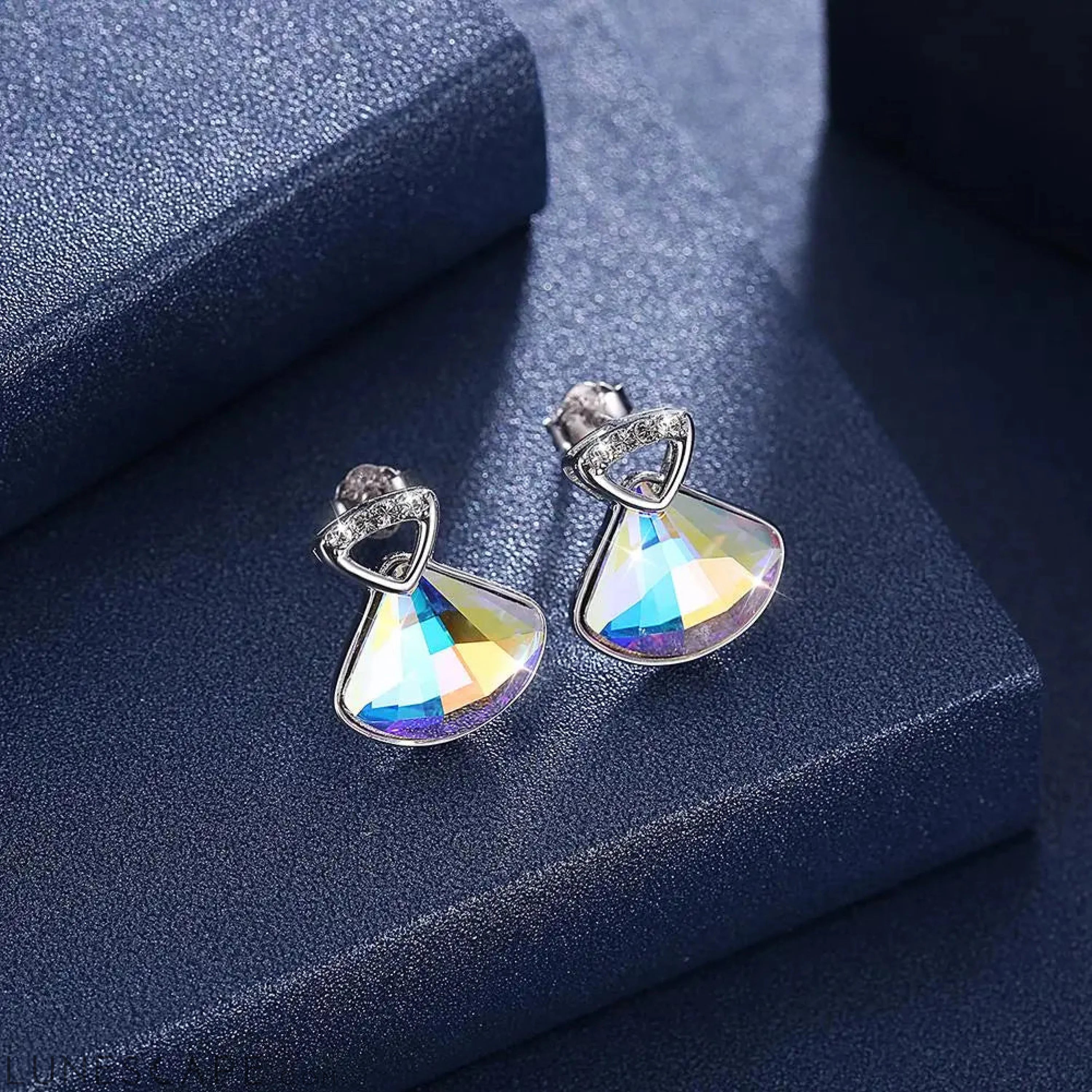 Prismatic Pastel Trilliant Swarovski Studs LUNESCAPE