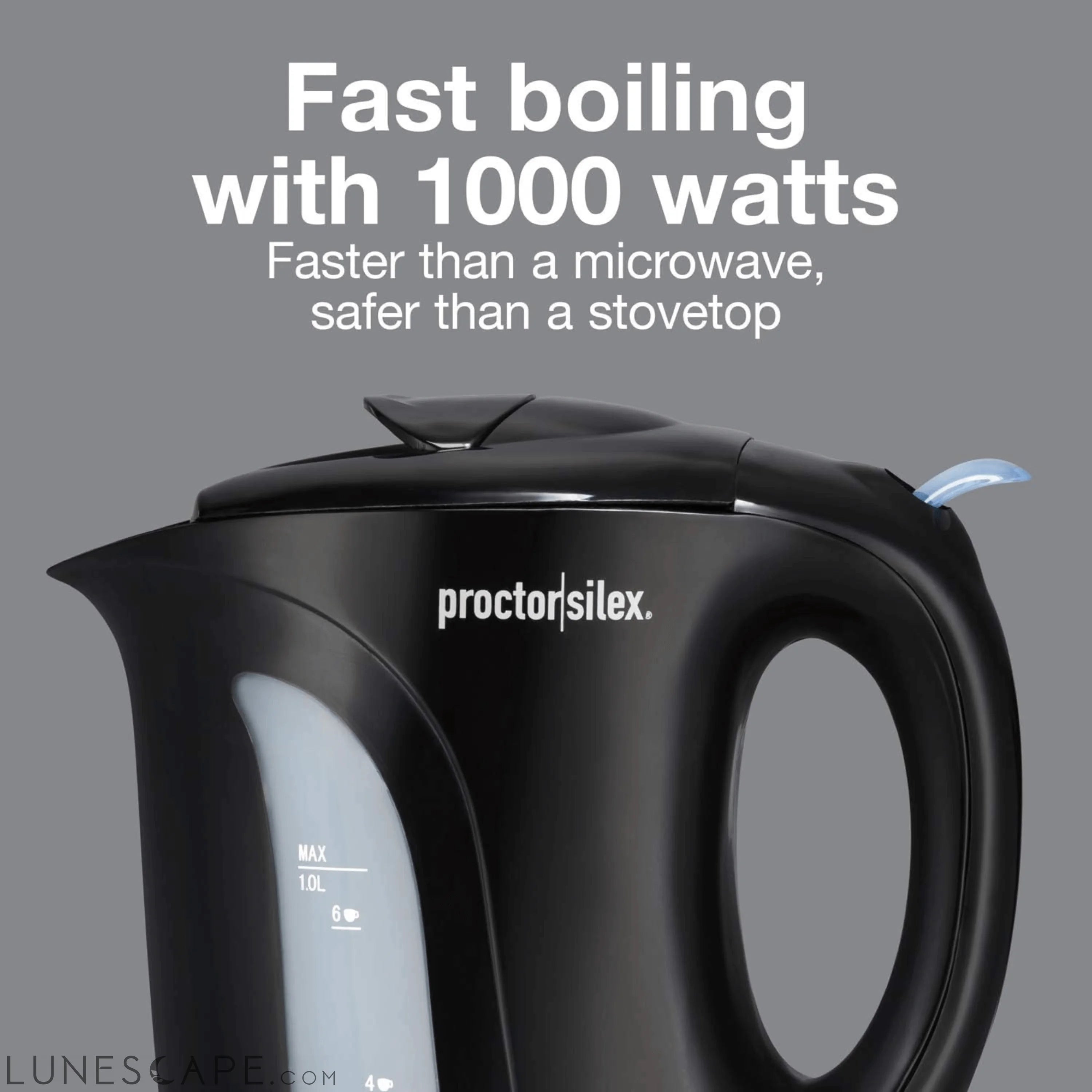 Proctor Silex 1.0 Liter Electric Tea Kettle Water-Boiler and Heater LUNESCAPE