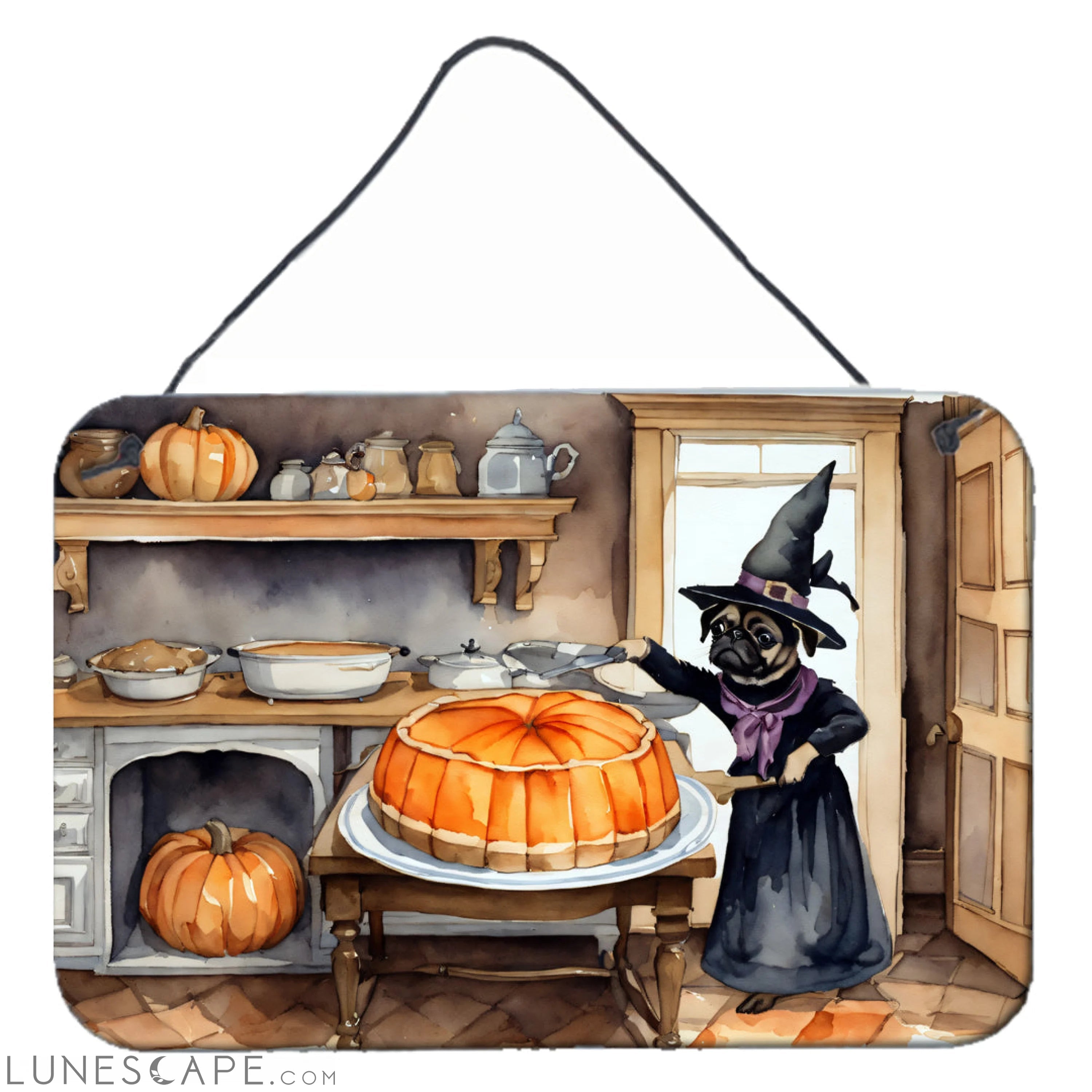 Pug Thanksgiving Fall Kitchen Pumpkins Wall or Door Hanging Prints LUNESCAPE