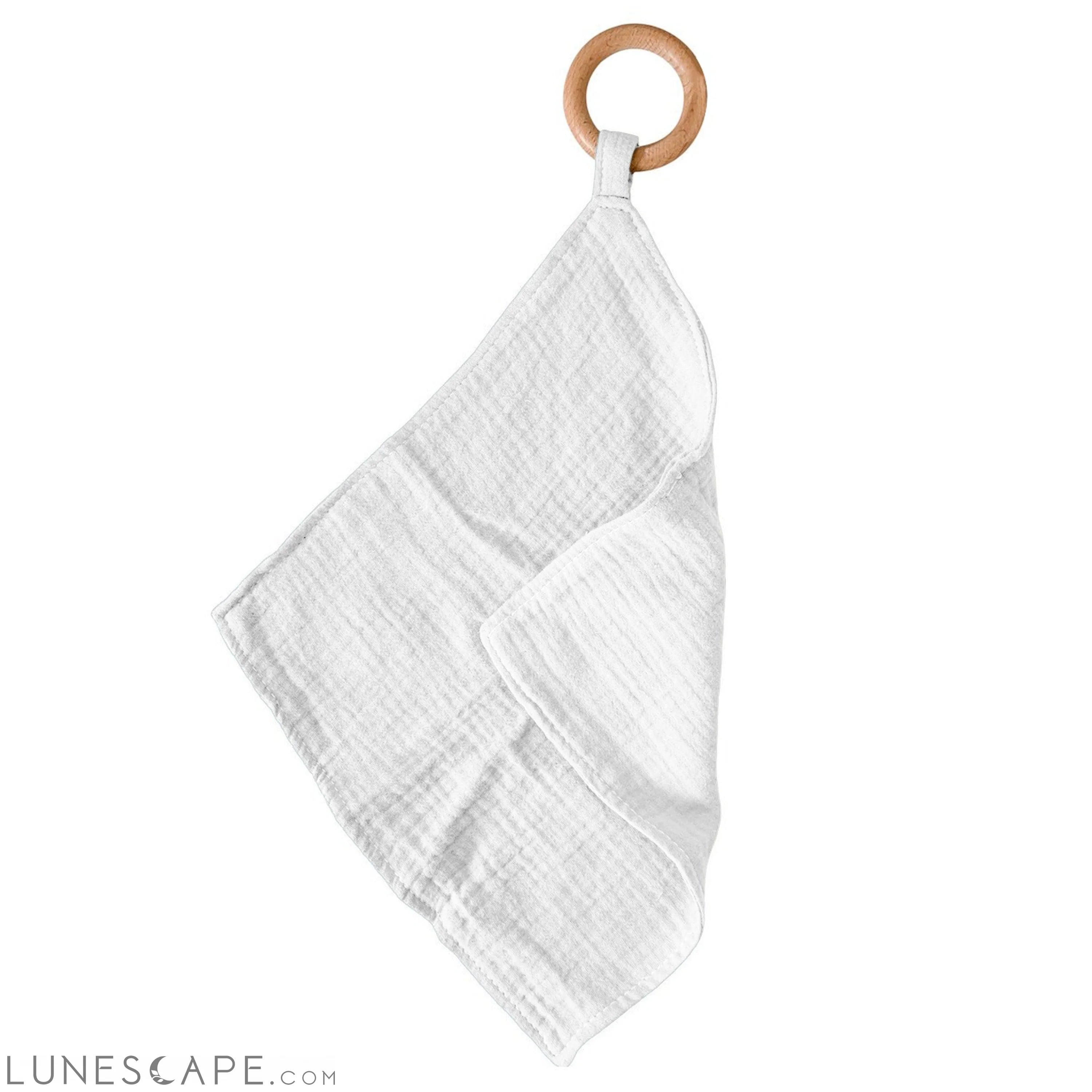 Pure White Bamboo Blankie Teether LUNESCAPE