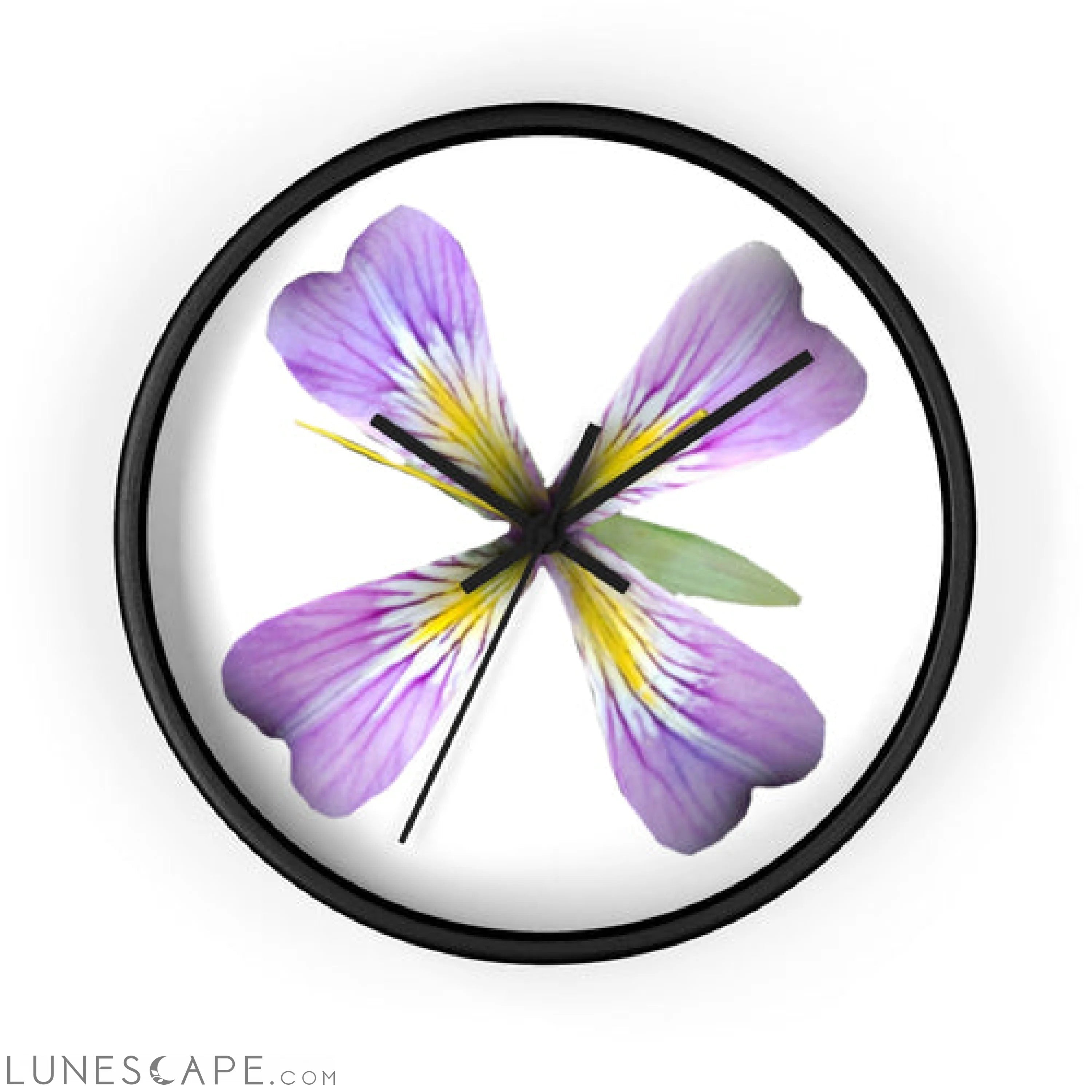 Purple Flower Wall clock LUNESCAPE