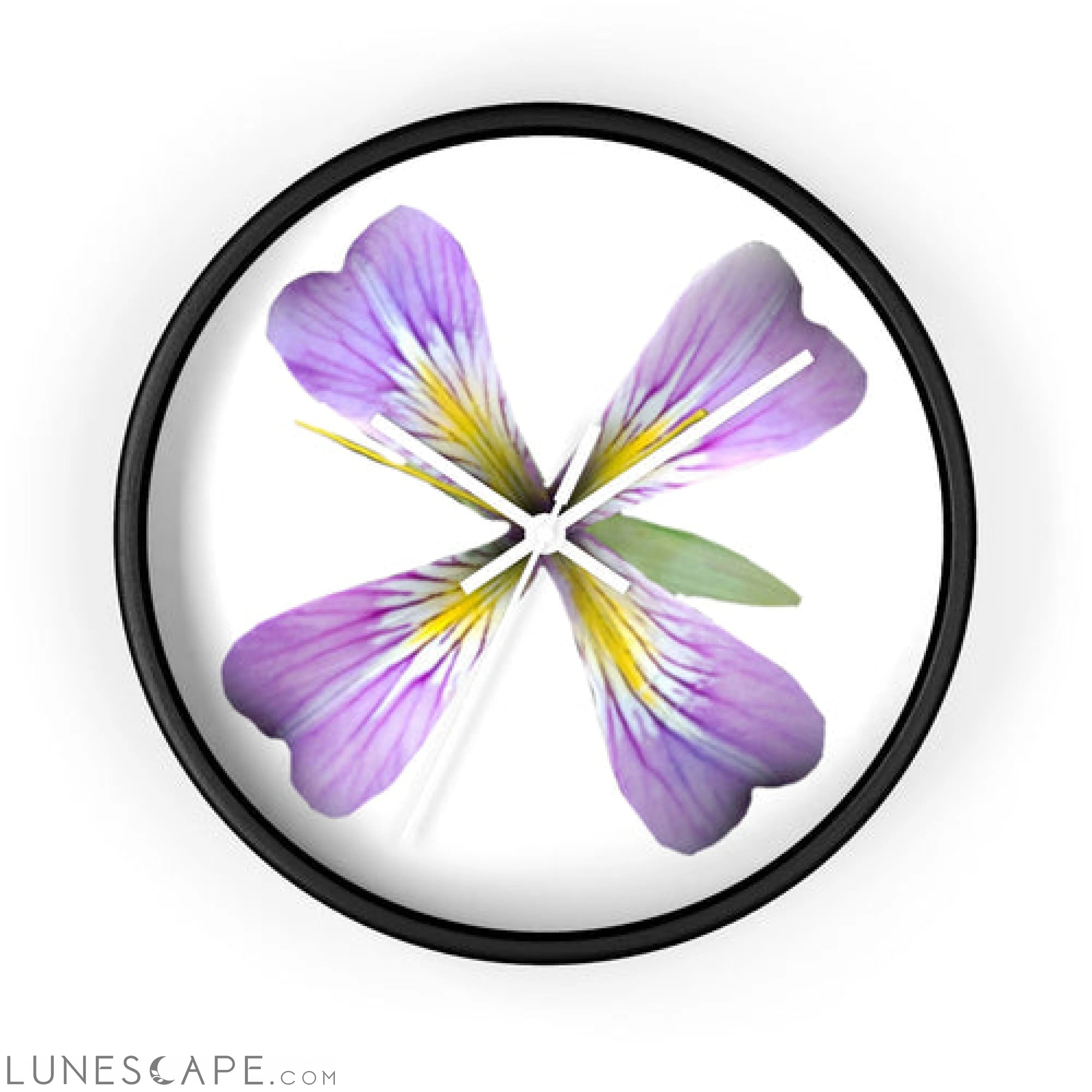 Purple Flower Wall clock LUNESCAPE
