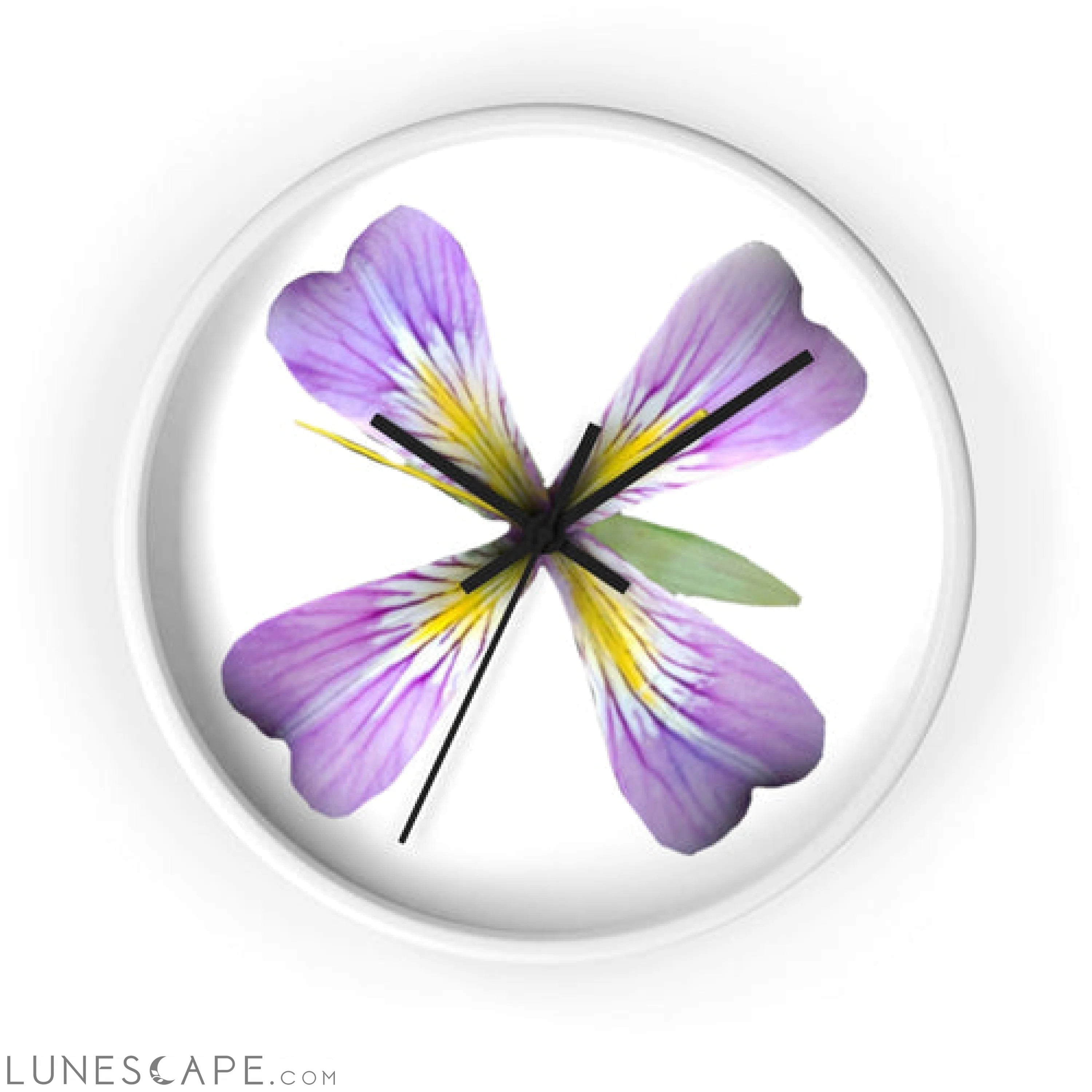 Purple Flower Wall clock LUNESCAPE